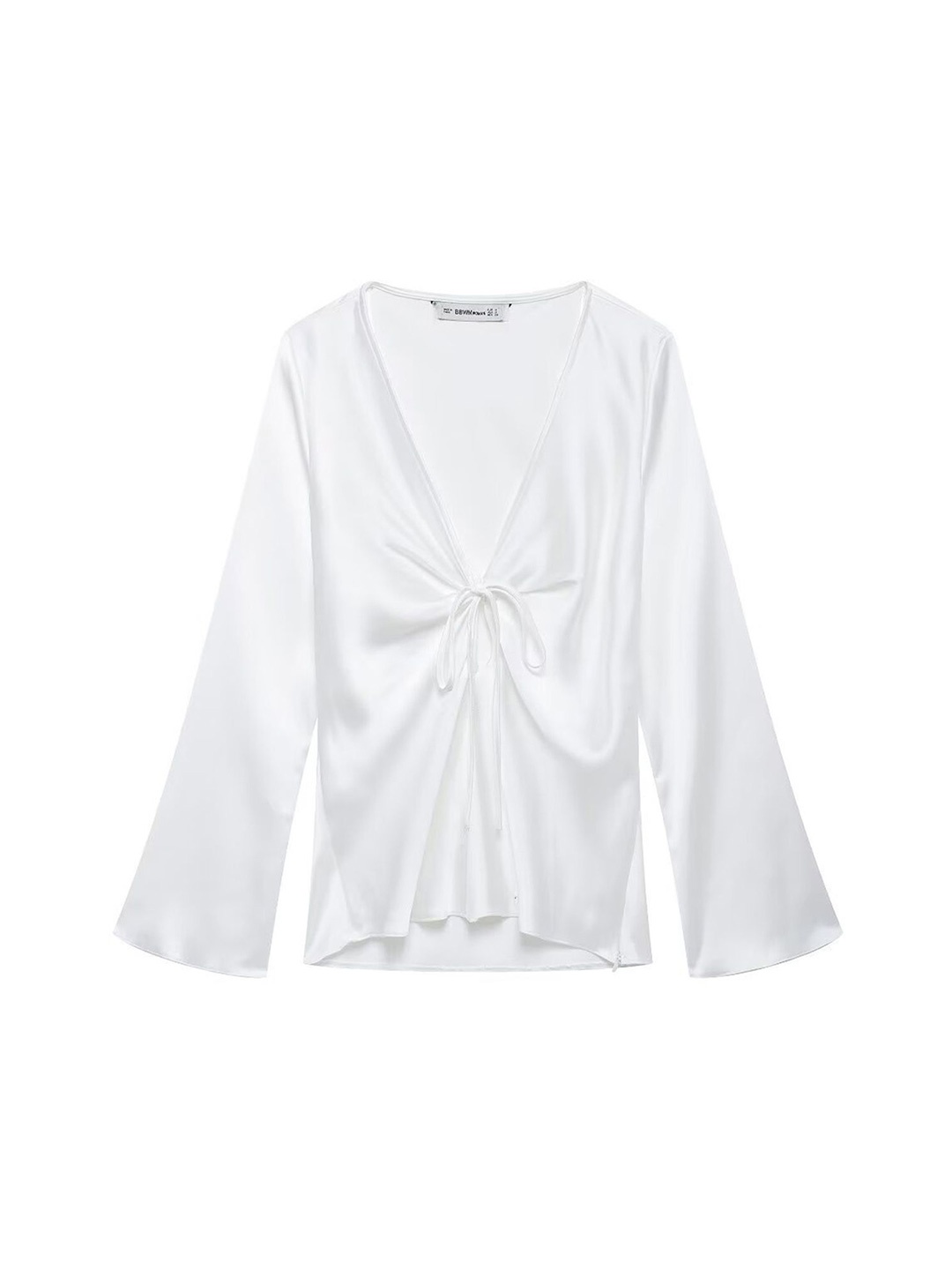 

LULU & SKY Tie-up Front Top, White