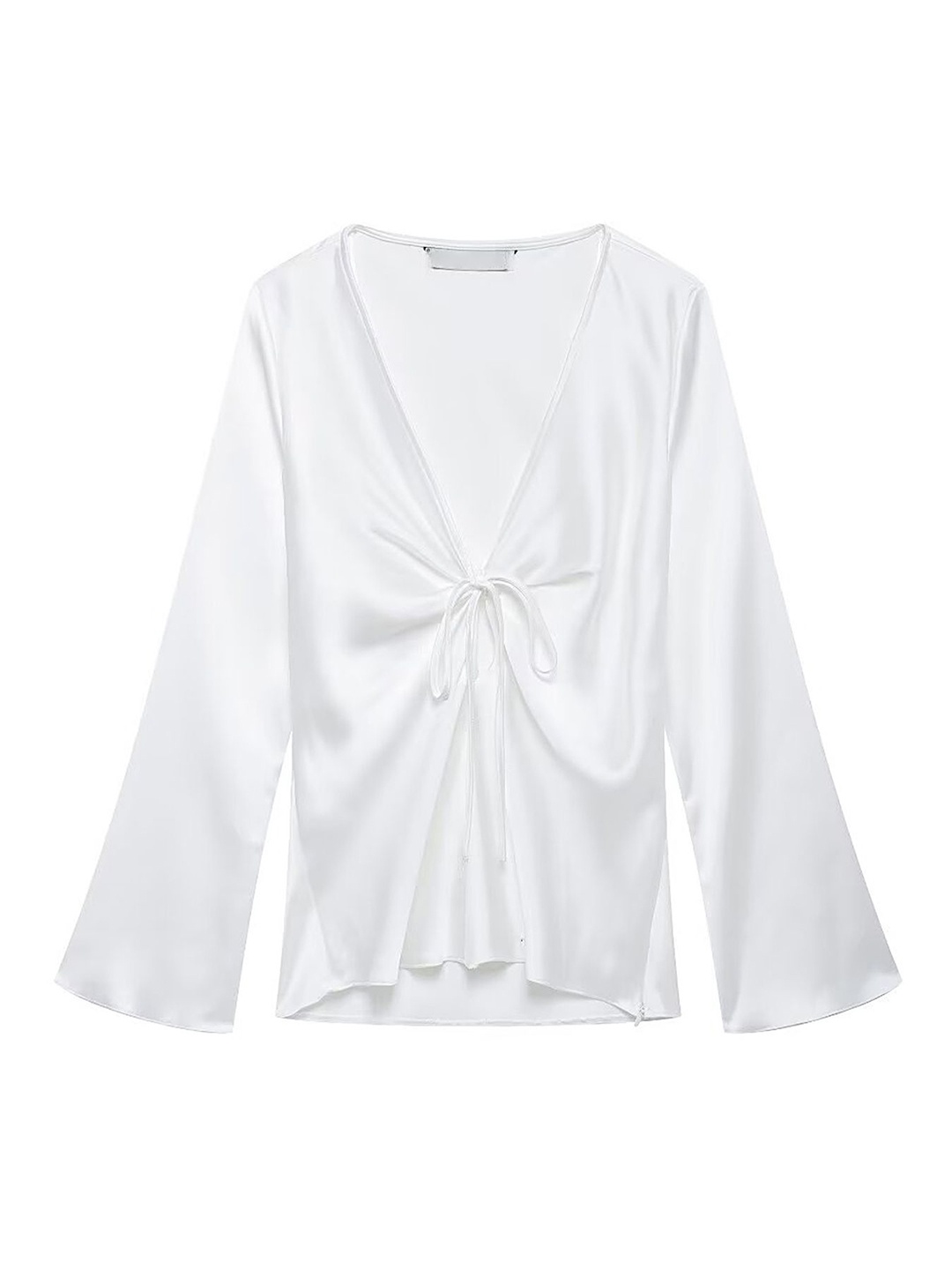 

LULU & SKY Women Flared Sleeve Top, White