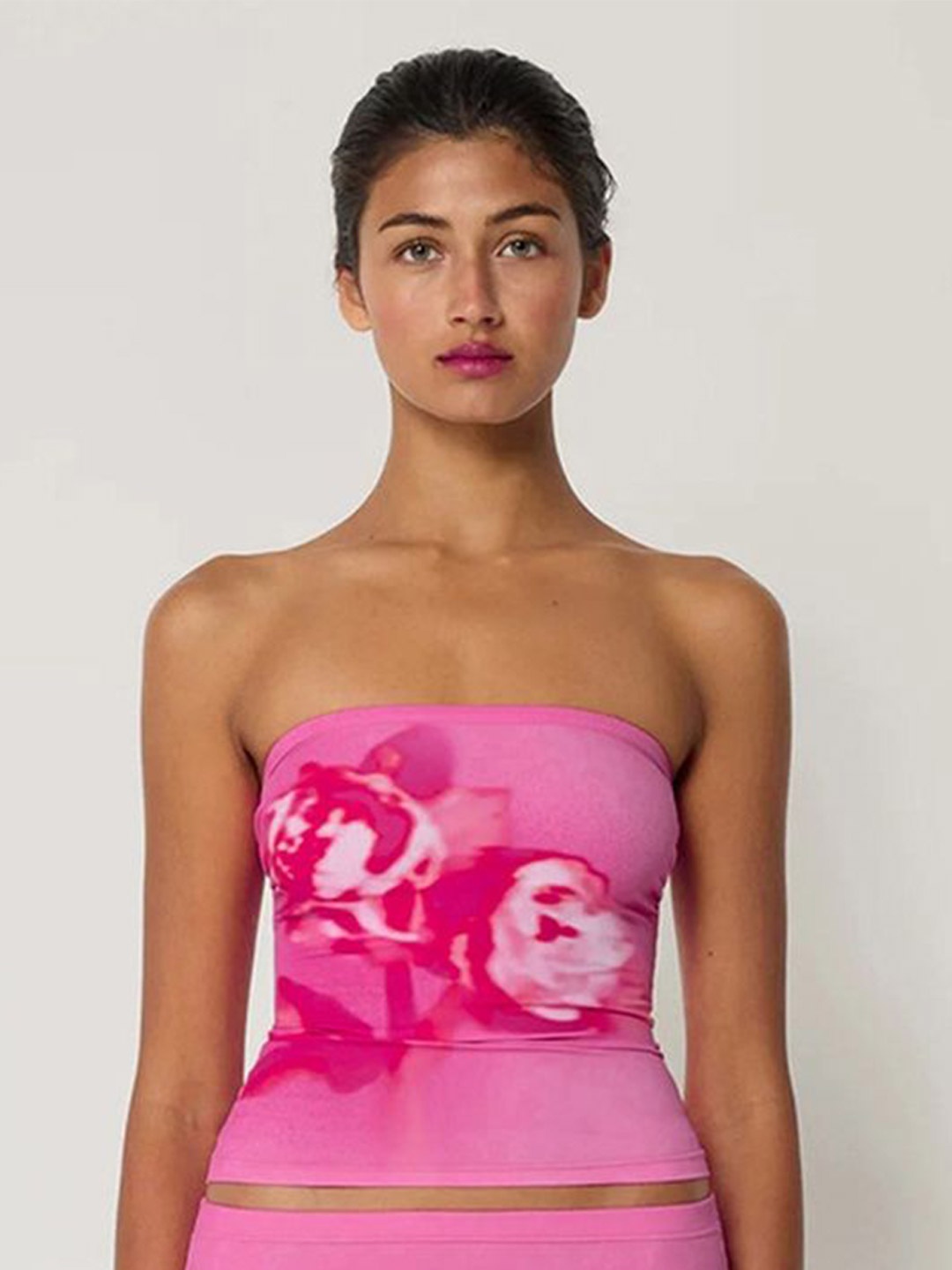 

LULU & SKY Women Floral Printed Tube Top, Pink