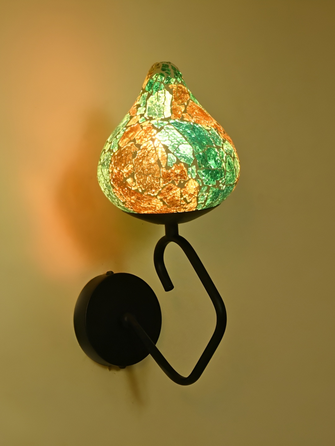 

Afast Blue & Orange Colored Textured Metal Abstract Shaped Wall Lamp