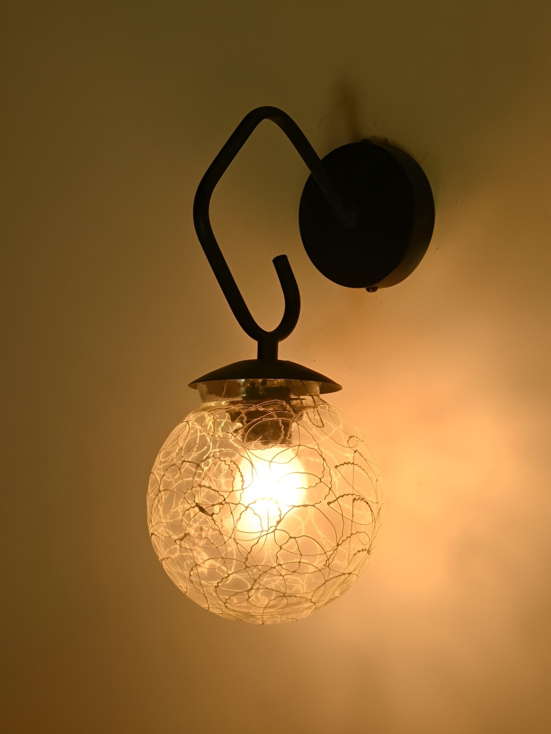

Afast White & Black Printed Metal Spherical Shaped Wall Lamp