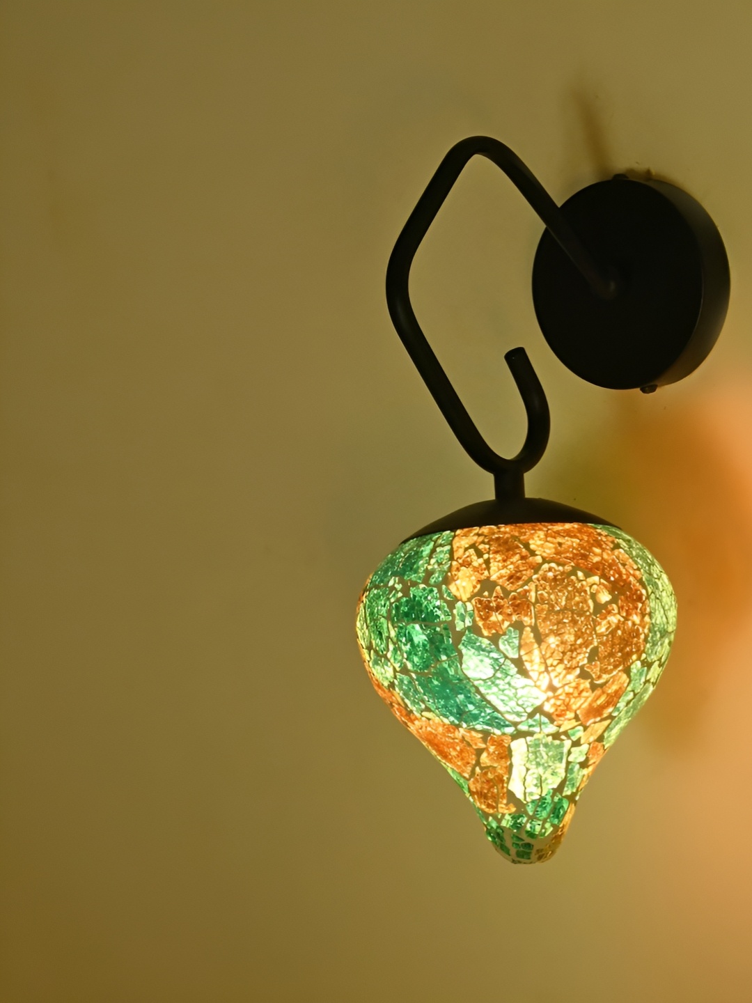 

Afast Blue & Orange Colored Textured Metal Abstract Shaped Wall Lamp
