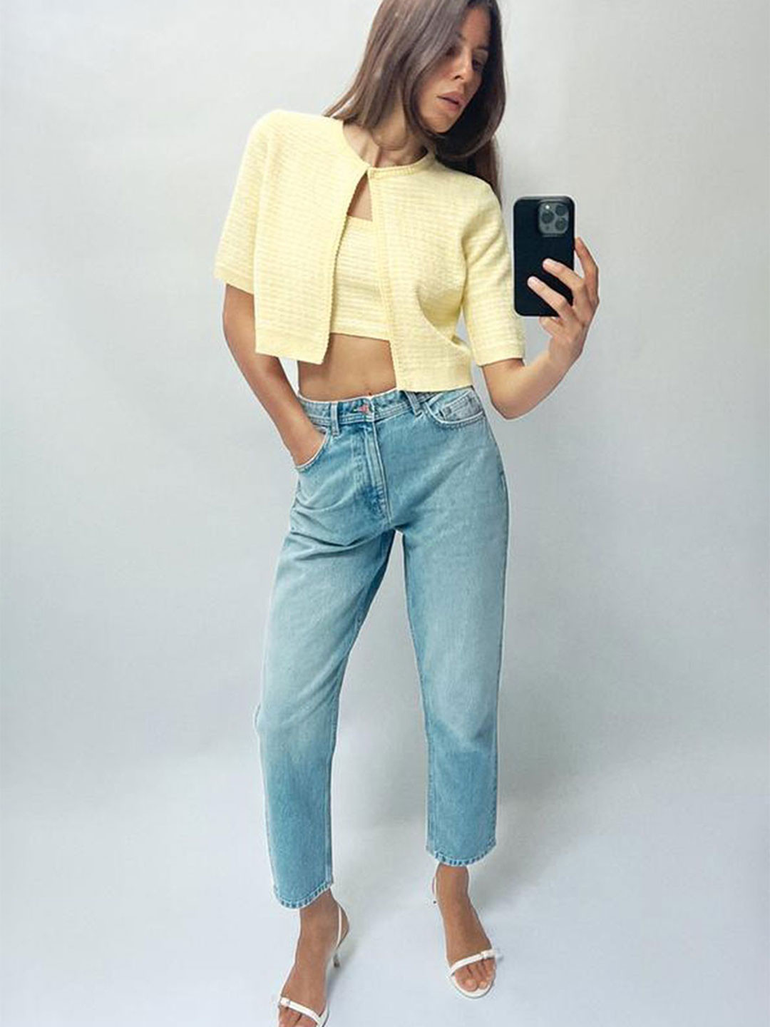 

LULU & SKY Women Self Design Crop Top, Yellow