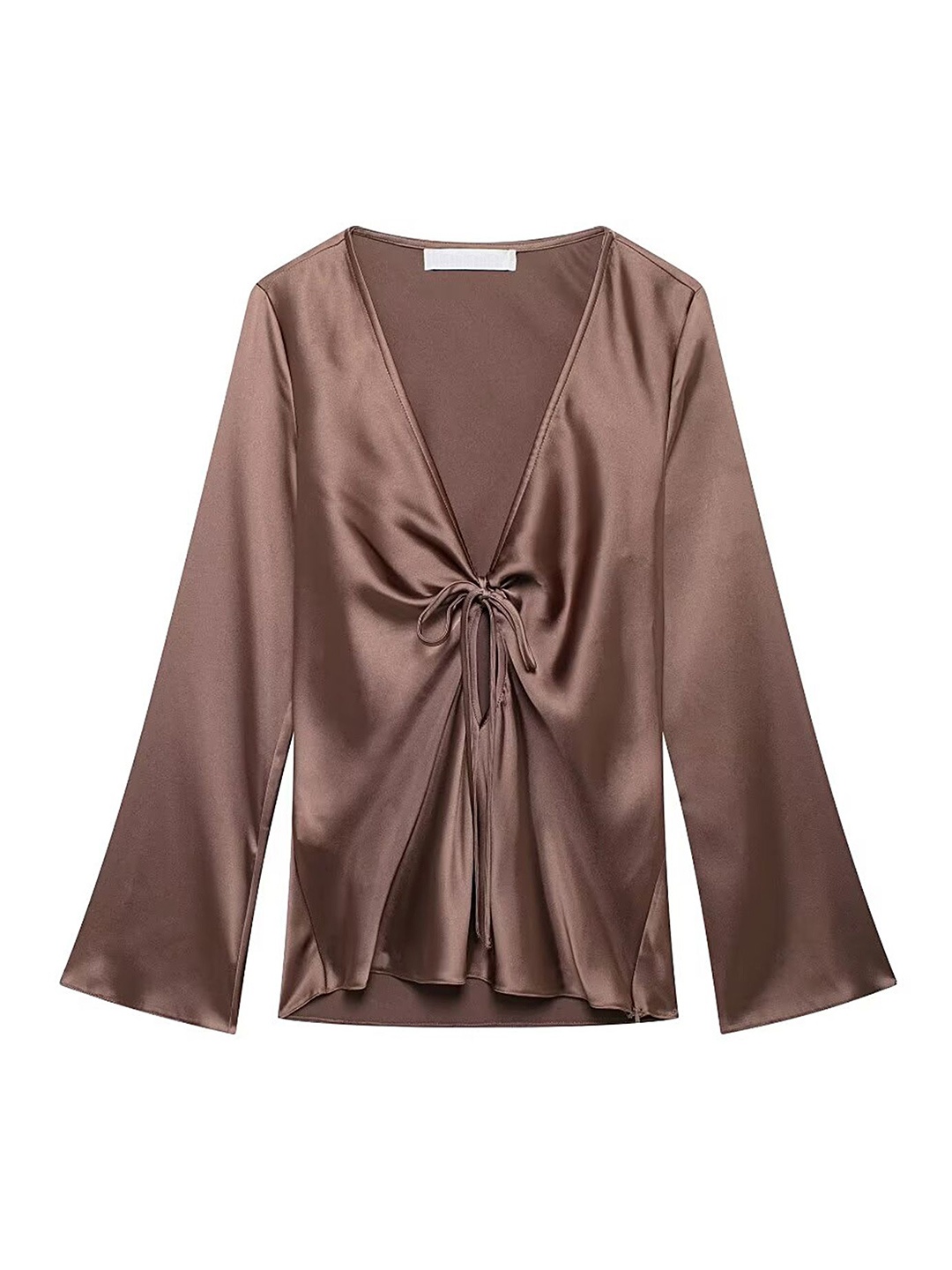 

LULU & SKY V-Neck Regular Top, Brown