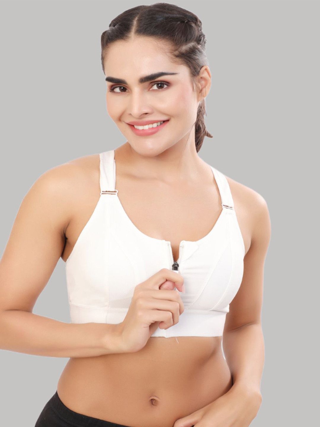 

Bella Voste Women Full Coverage Lightly Padded Workout Bra, White