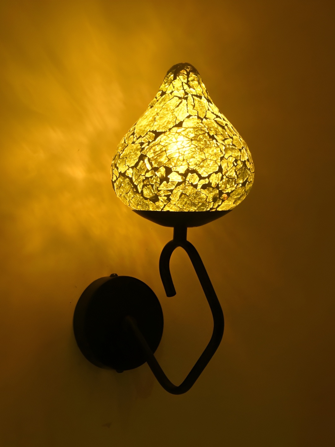 

Afast Yellow & Black Textured Metal Abstract Shaped Wall Lamp