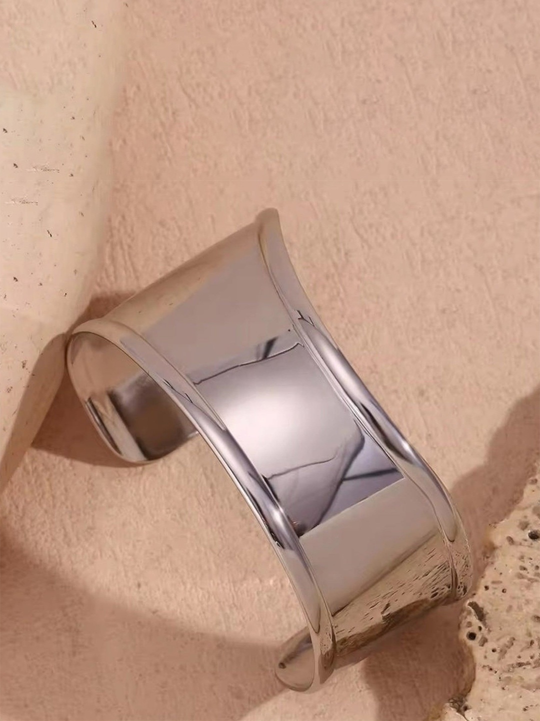 

JEWILLEY Stainless Steel Kada Bracelet, Silver