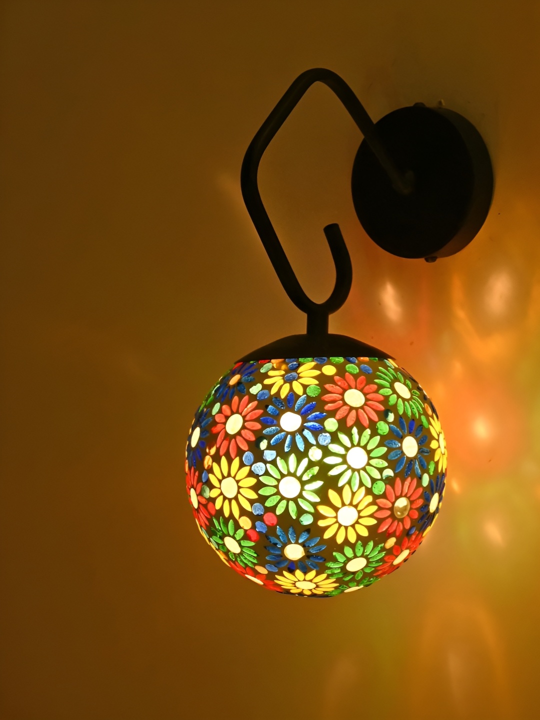 

Afast White & Red Textured Metal Spherical Shaped Wall Lamp