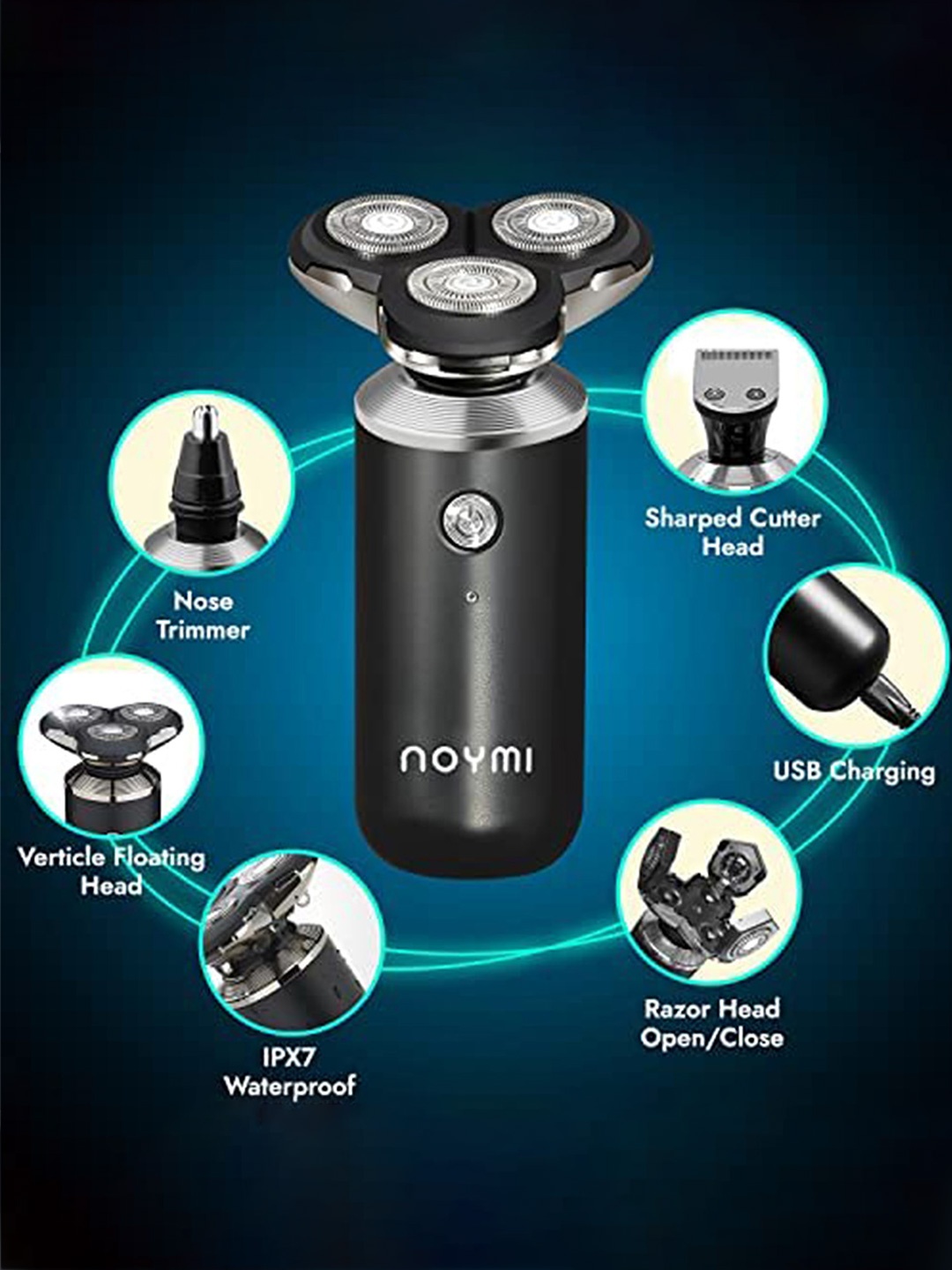 

NOYMI ET175 3 In 1 Multifunctional Electric Shaver, Black