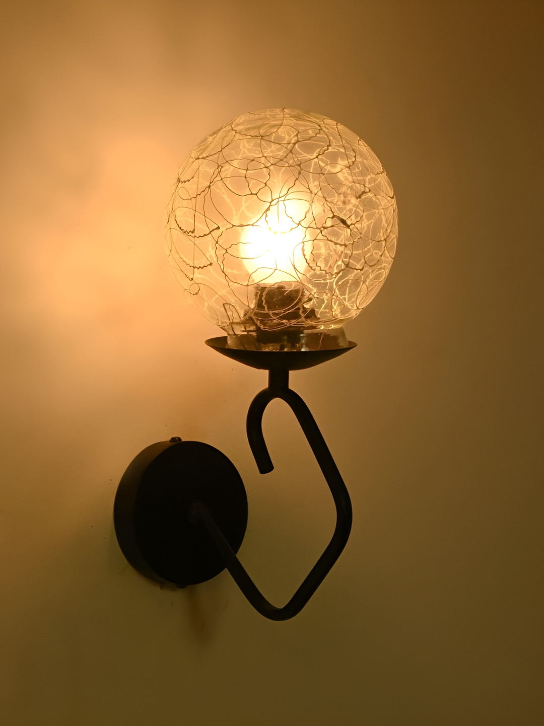 

Afast White & Black Printed Metal Spherical Shaped Wall Lamp