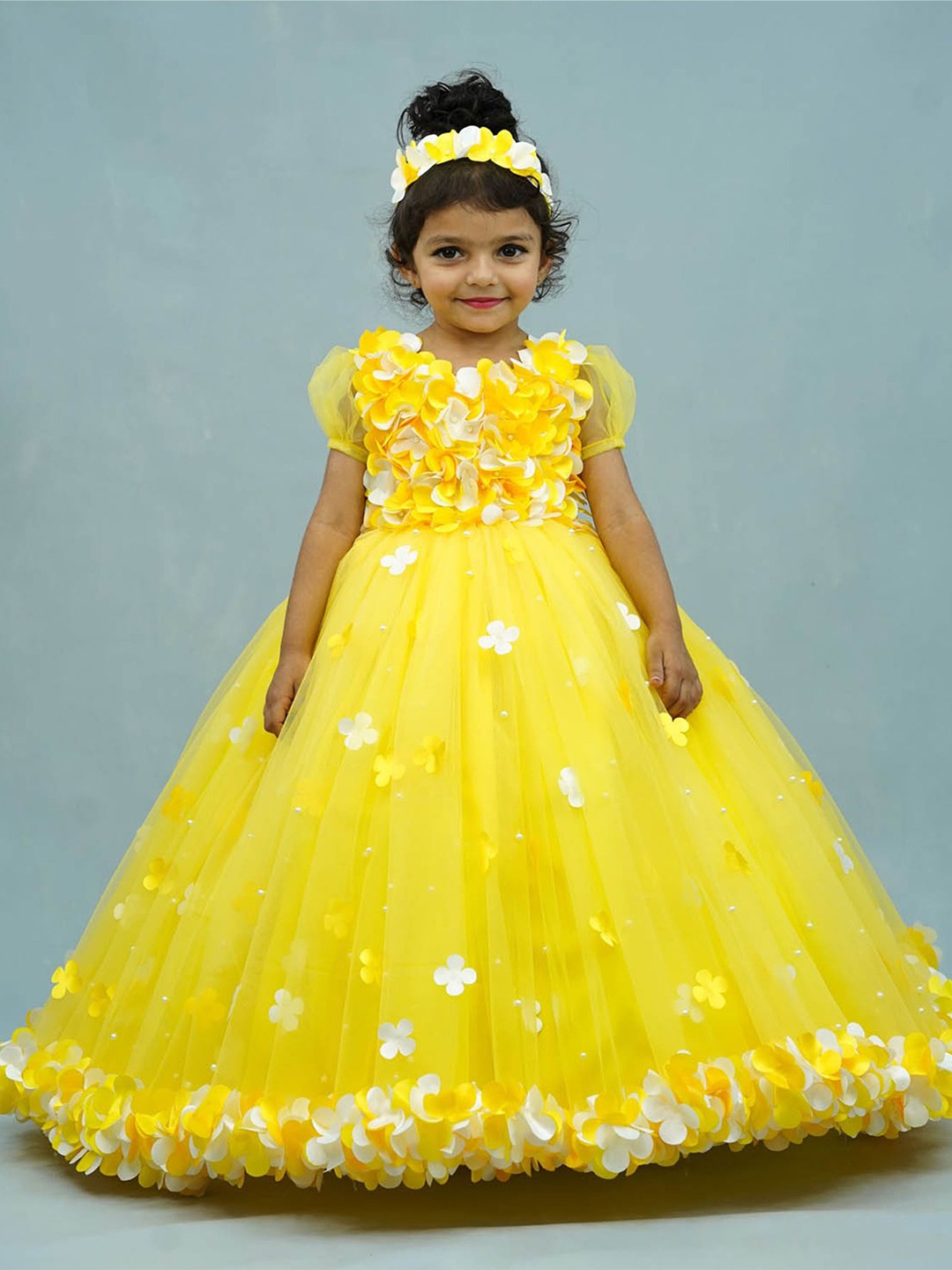 

Li & Li Boutique Girls Floral Embellished Gown Maxi Dress, Yellow