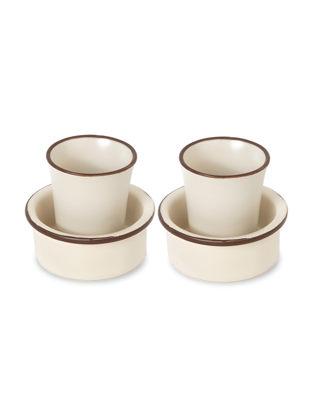 

BODHI HOUSE Off White 2 Pieces Ceramic Microwave Safe Glossy Tea Set