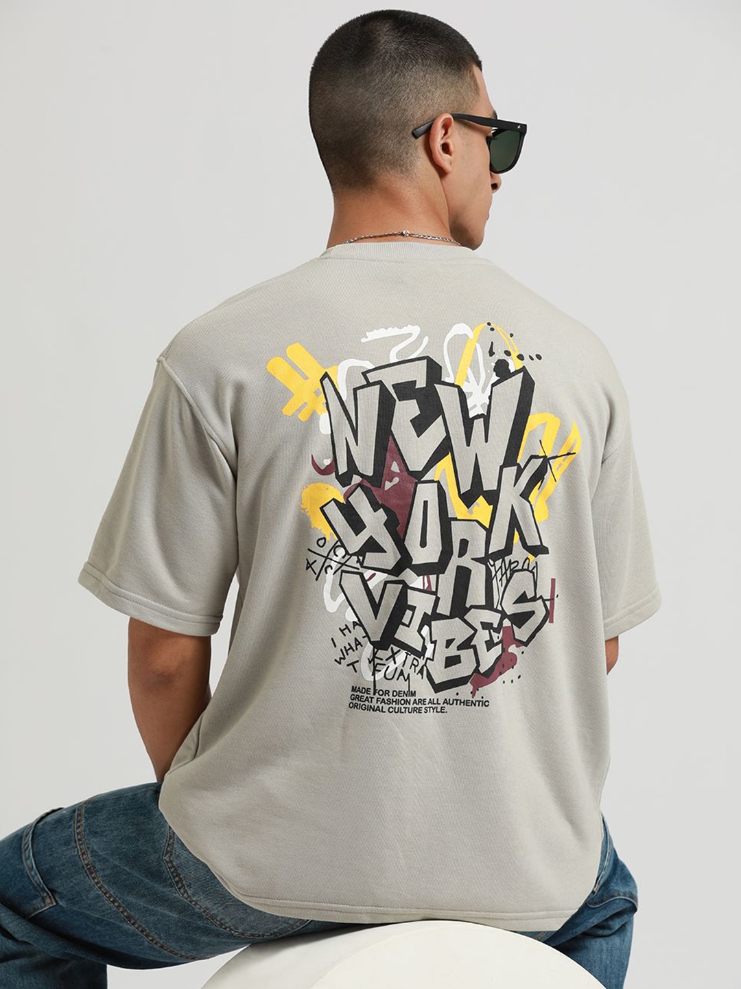 

Banana Club Men Printed T-shirt, Grey