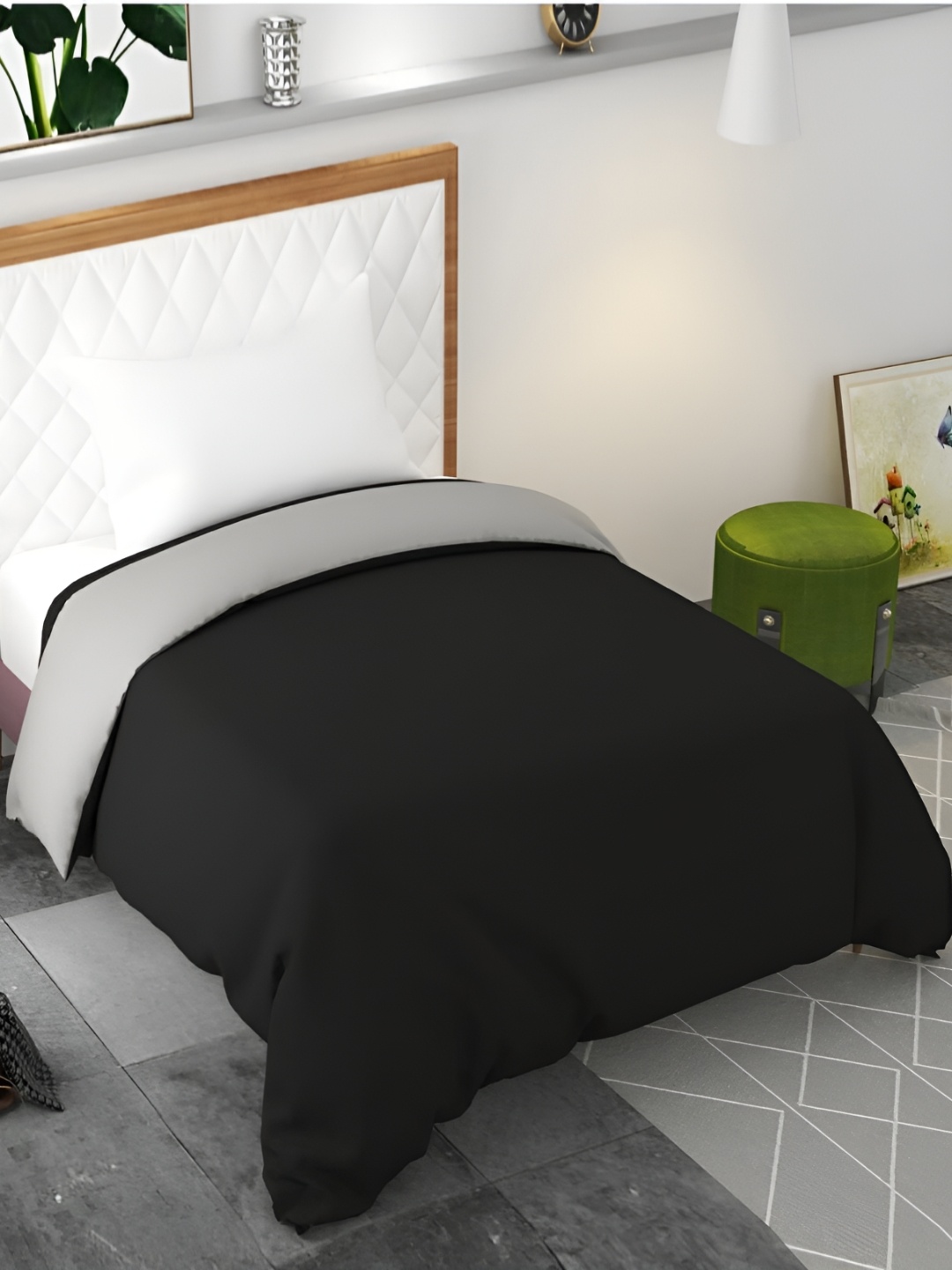 

BELVOSTUM Black & Grey Single 250 TC Cotton Duvet Cover