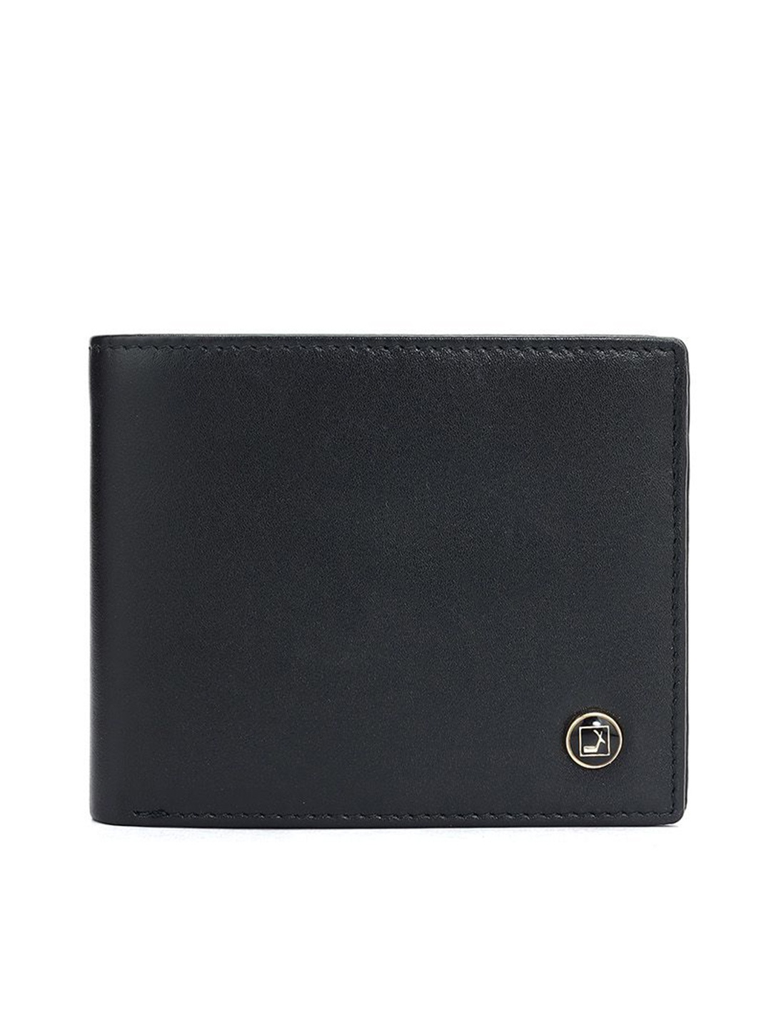 

Da Milano Men Textured Leather Two Fold Wallet, Black