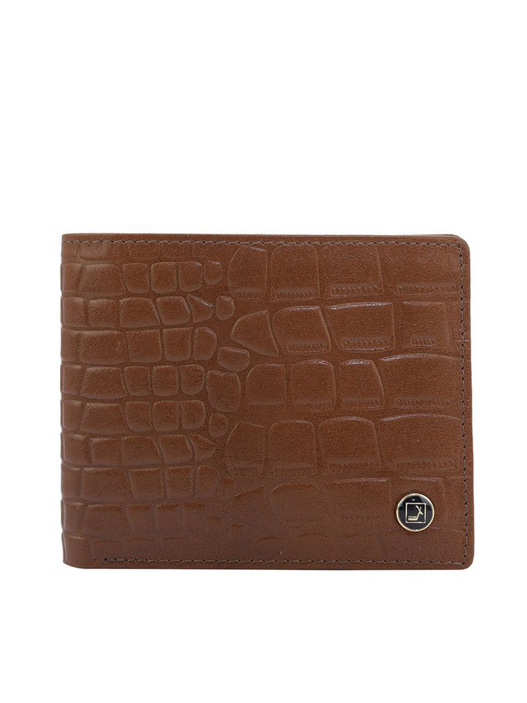 

Da Milano Men Textured Leather Two Fold Wallet, Brown