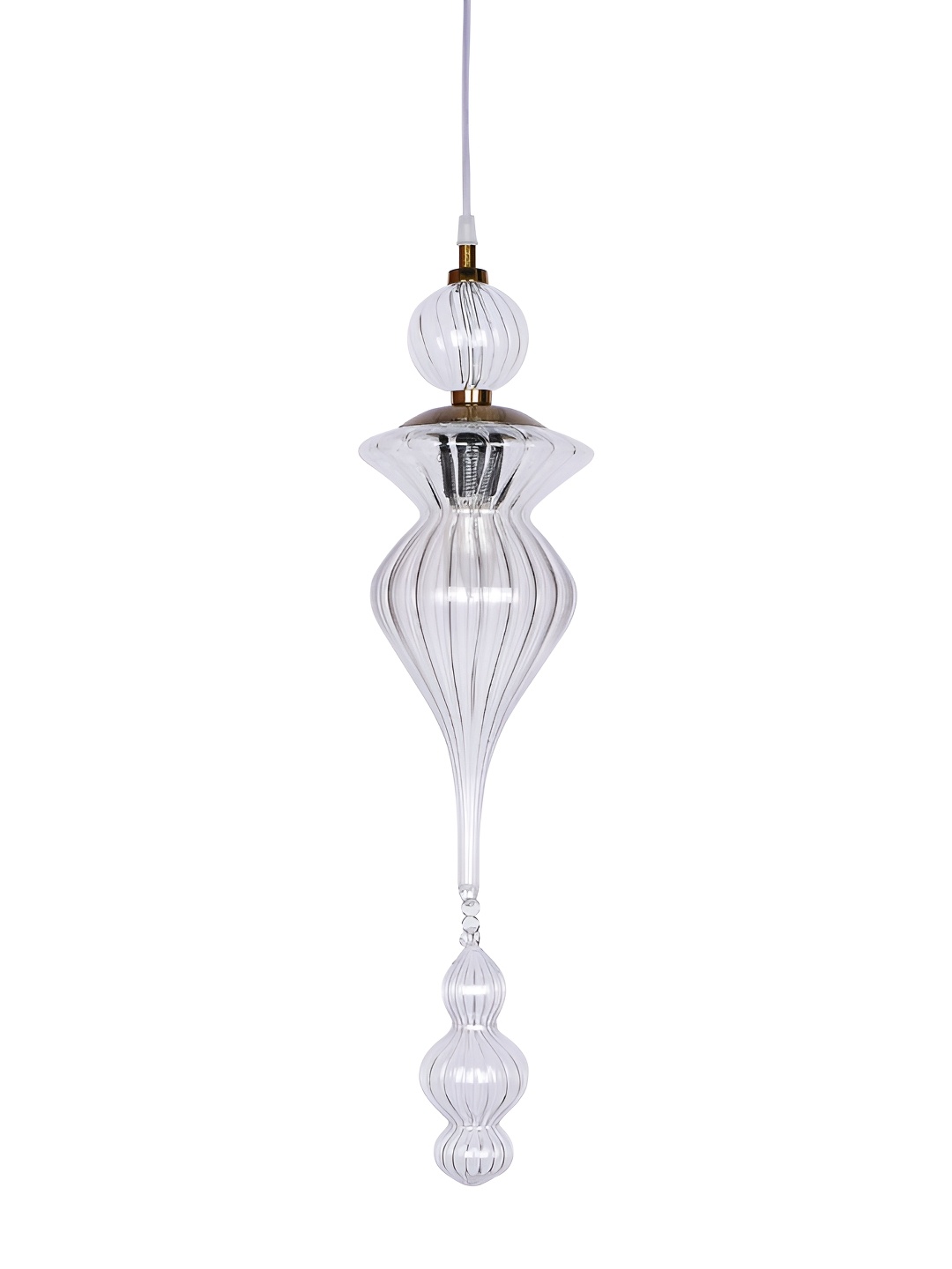 

Fos Lighting White & Gold Toned Textured Glass Contemporary Ceiling Lamp