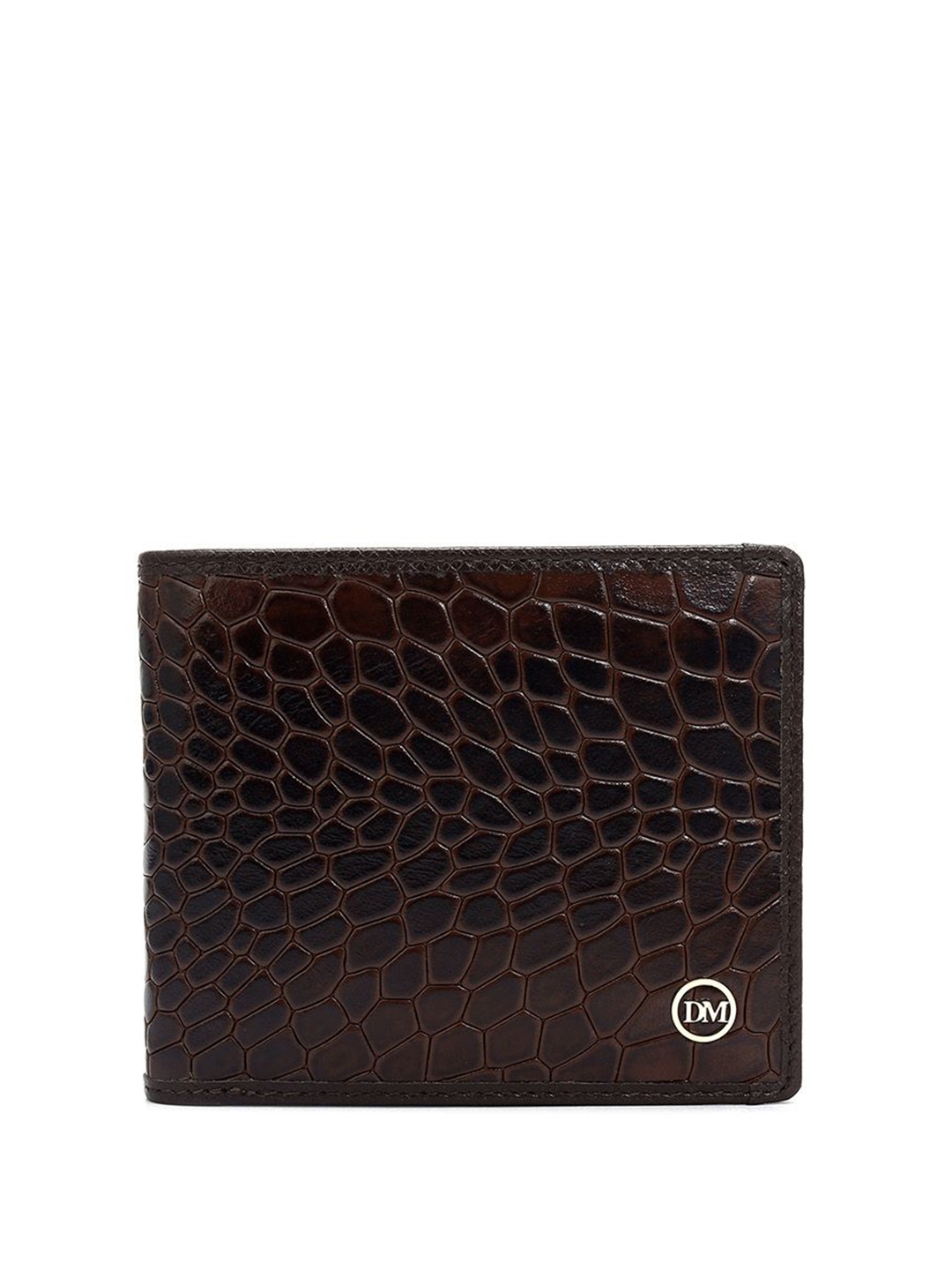 

Da Milano Men Textured Leather Two Fold Wallet, Brown