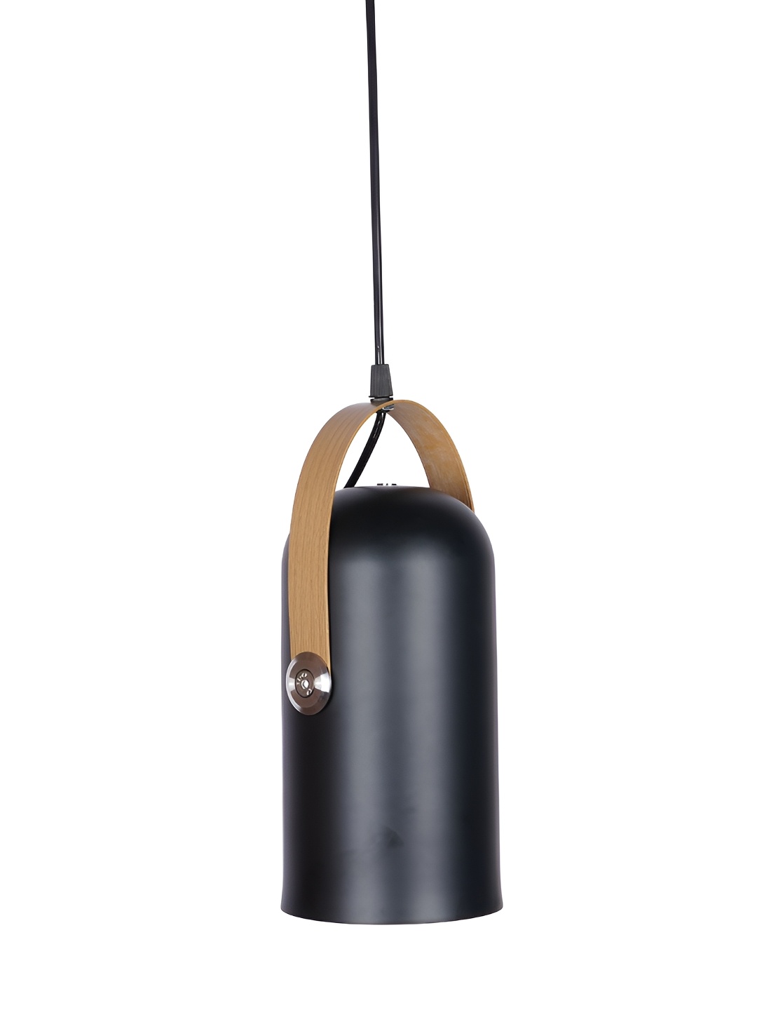 

Fos Lighting Black Pendant Light with Wood Finished Handle Ceiling Lamp