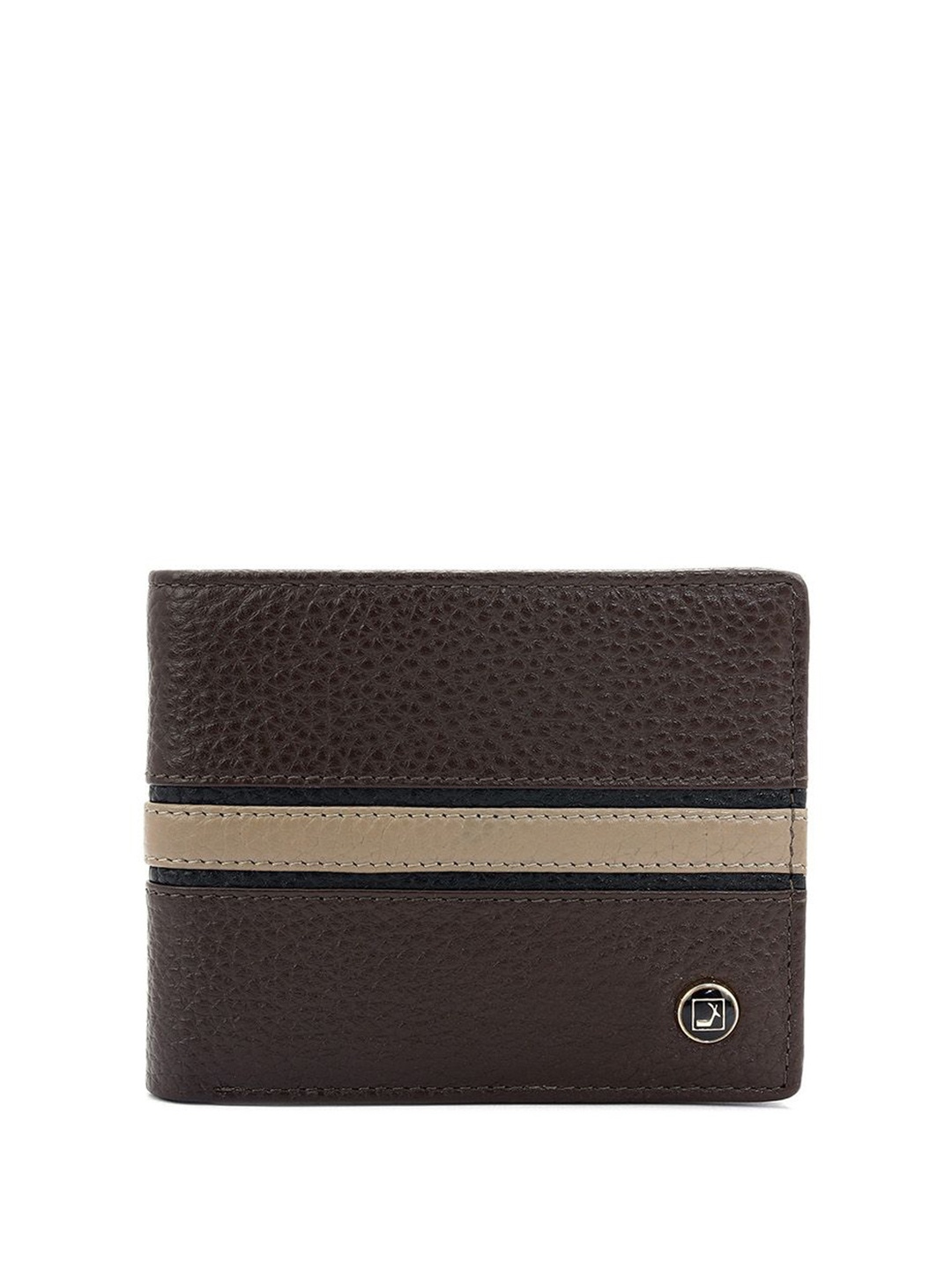 

Da Milano Men Textured Leather Two Fold Wallet, Brown