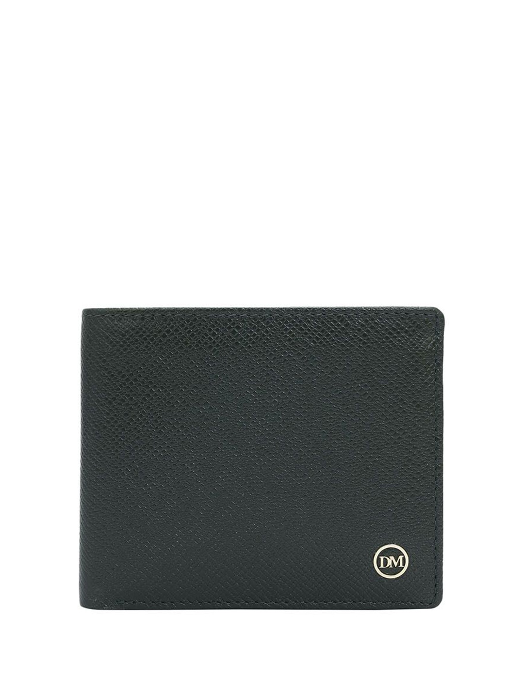 

Da Milano Men Textured Leather Two Fold Wallet, Green