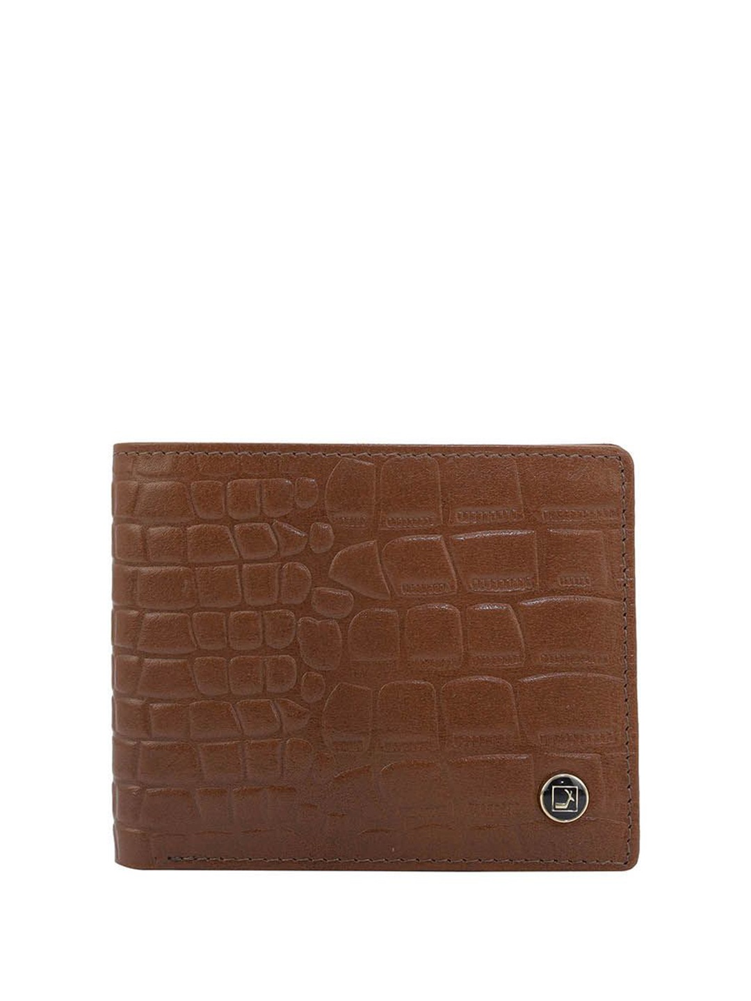 

Da Milano Men Textured Leather Two Fold Wallet, Brown