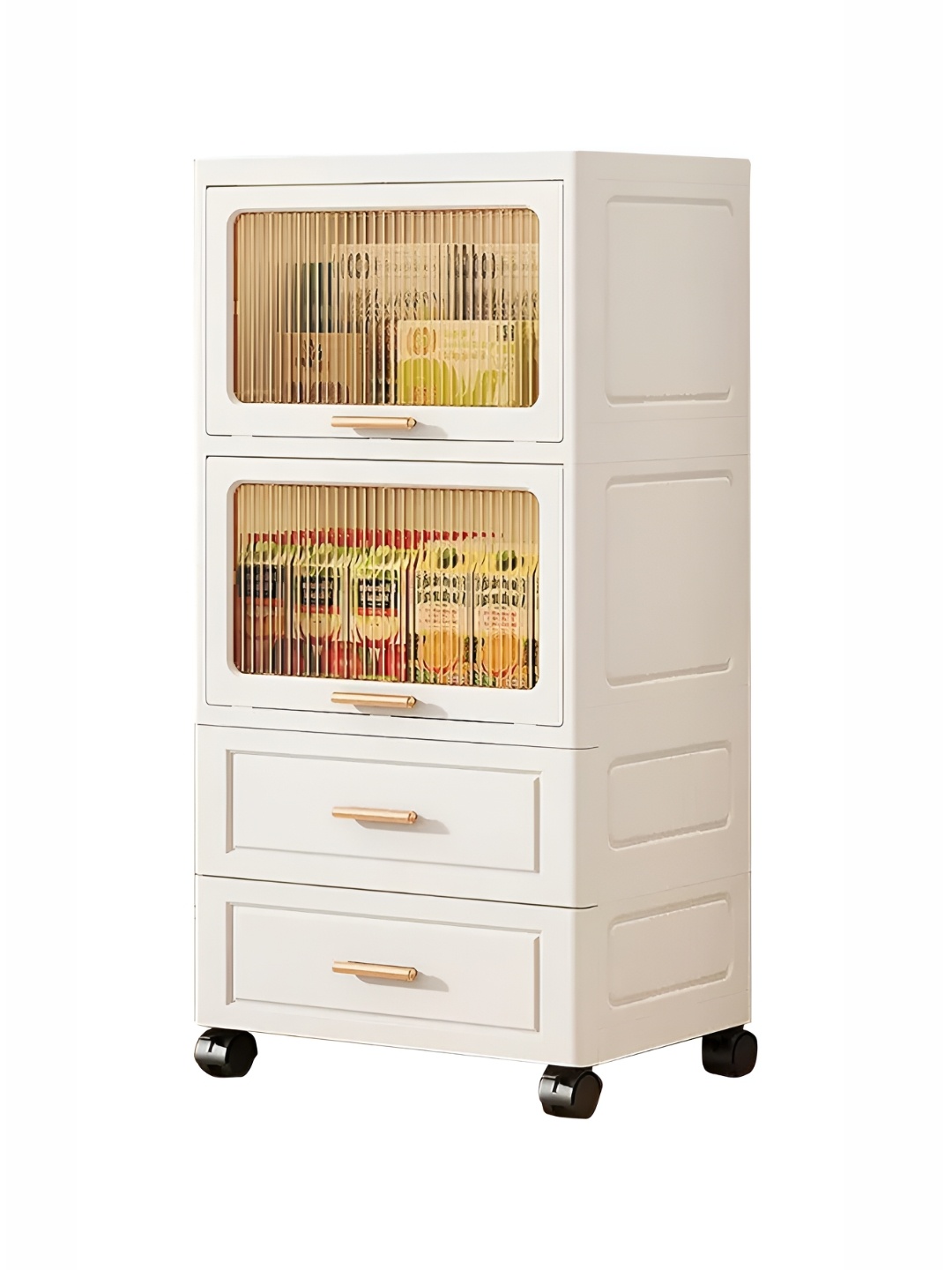 

HOUSE OF QUIRK Beige 2 Drawer + 2 Cabinet Multi-Utility Organiser