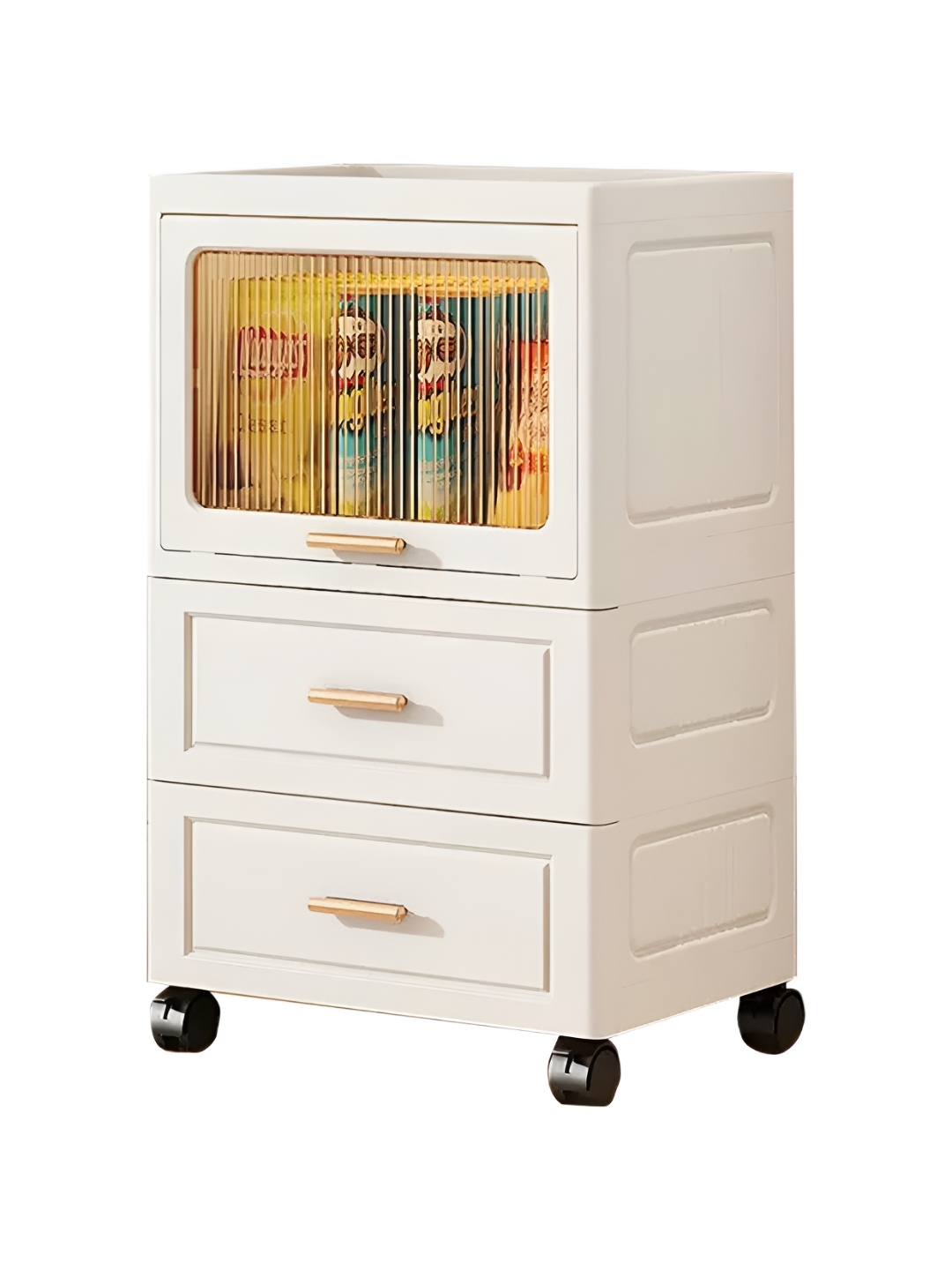 

HOUSE OF QUIRK Beige 2 Drawer + 1 cabinet Strong Multi-Utility Organizer