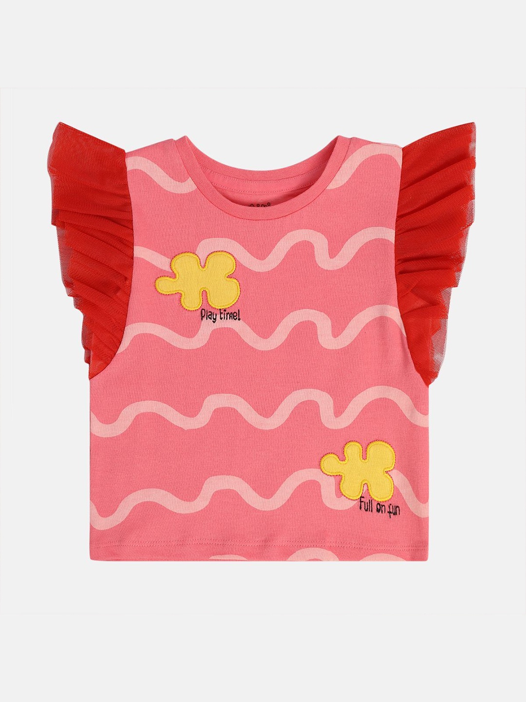 

MINI KLUB Girls Printed Cotton Top, Pink