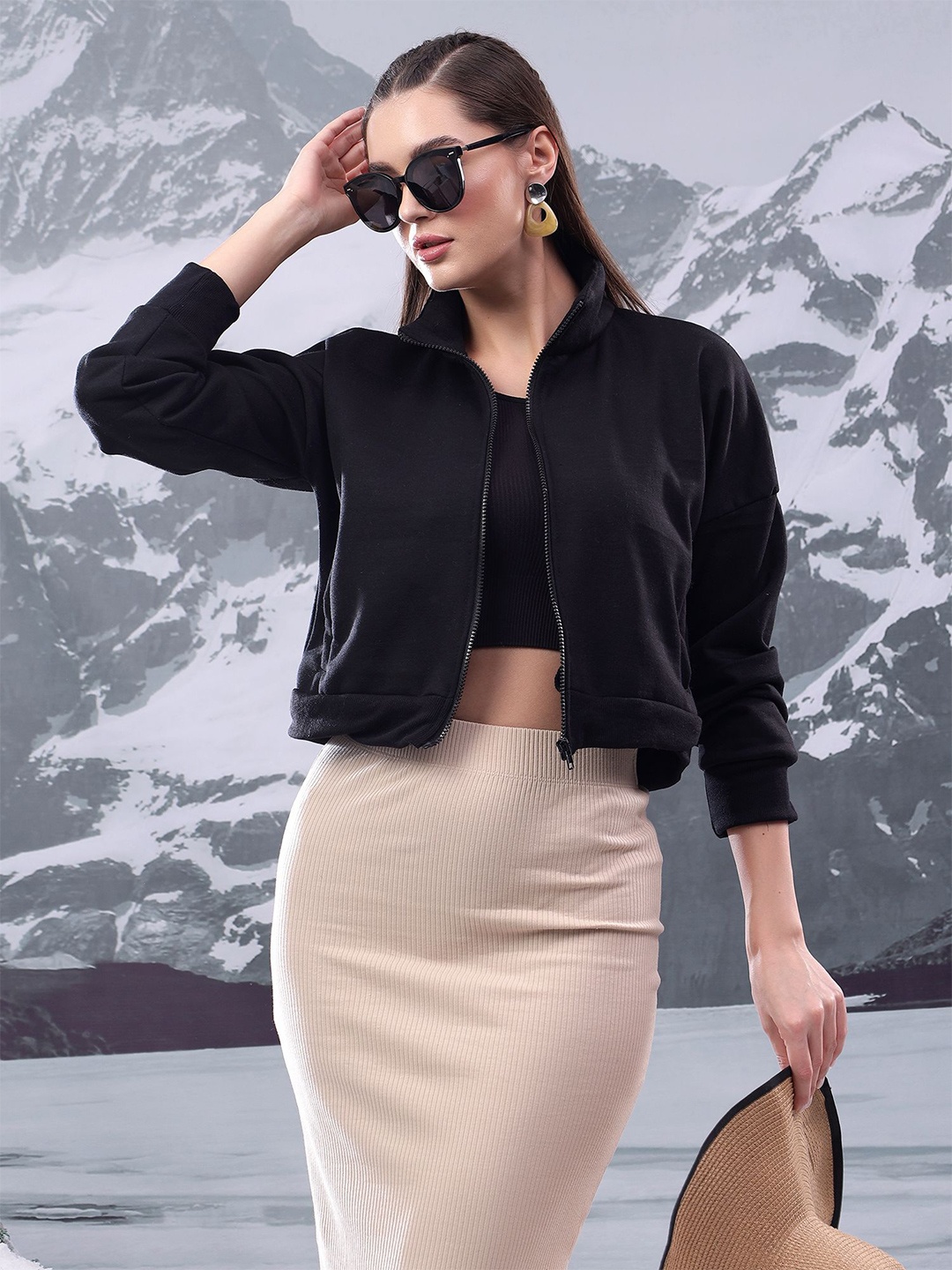 

Kotty Women Front-Open Sweatshirt, Black