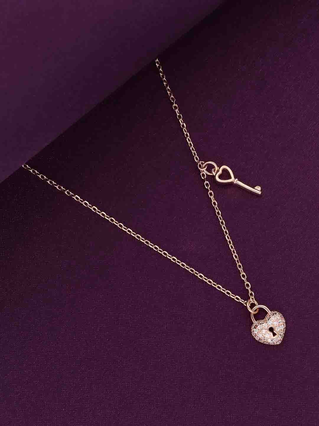 

KAI JEWEL Sterling -Silver Rose Gold-Plated Cubic Zirconia Necklace