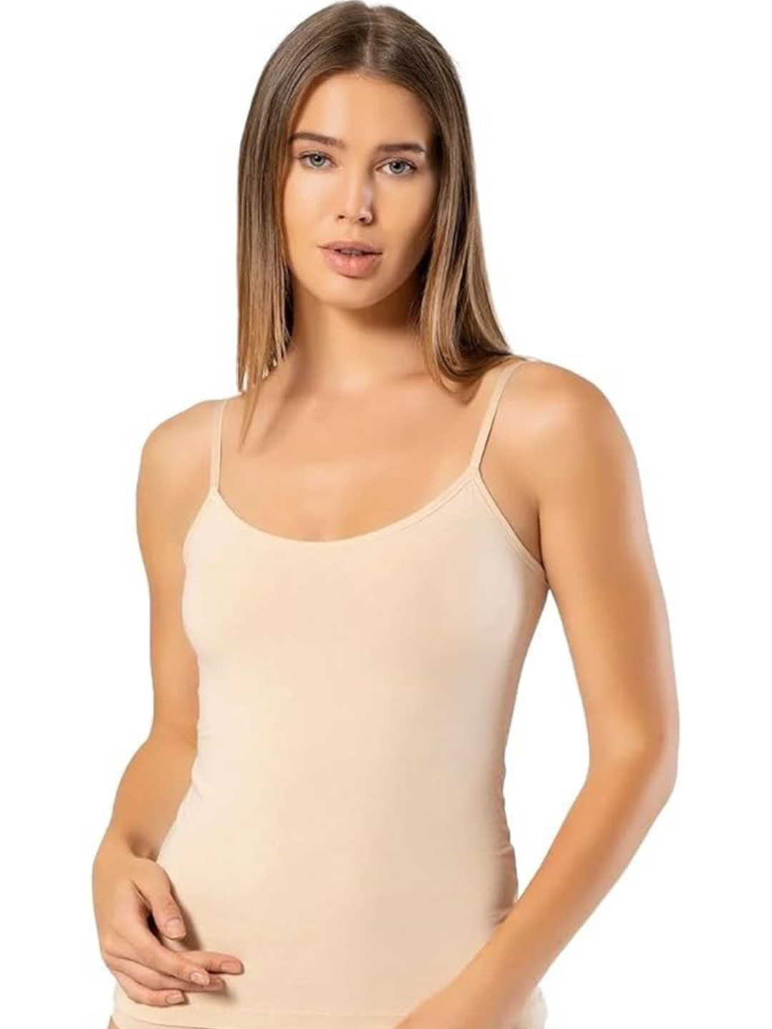 

BODYMIST Women Cotton Camisole Top, Nude