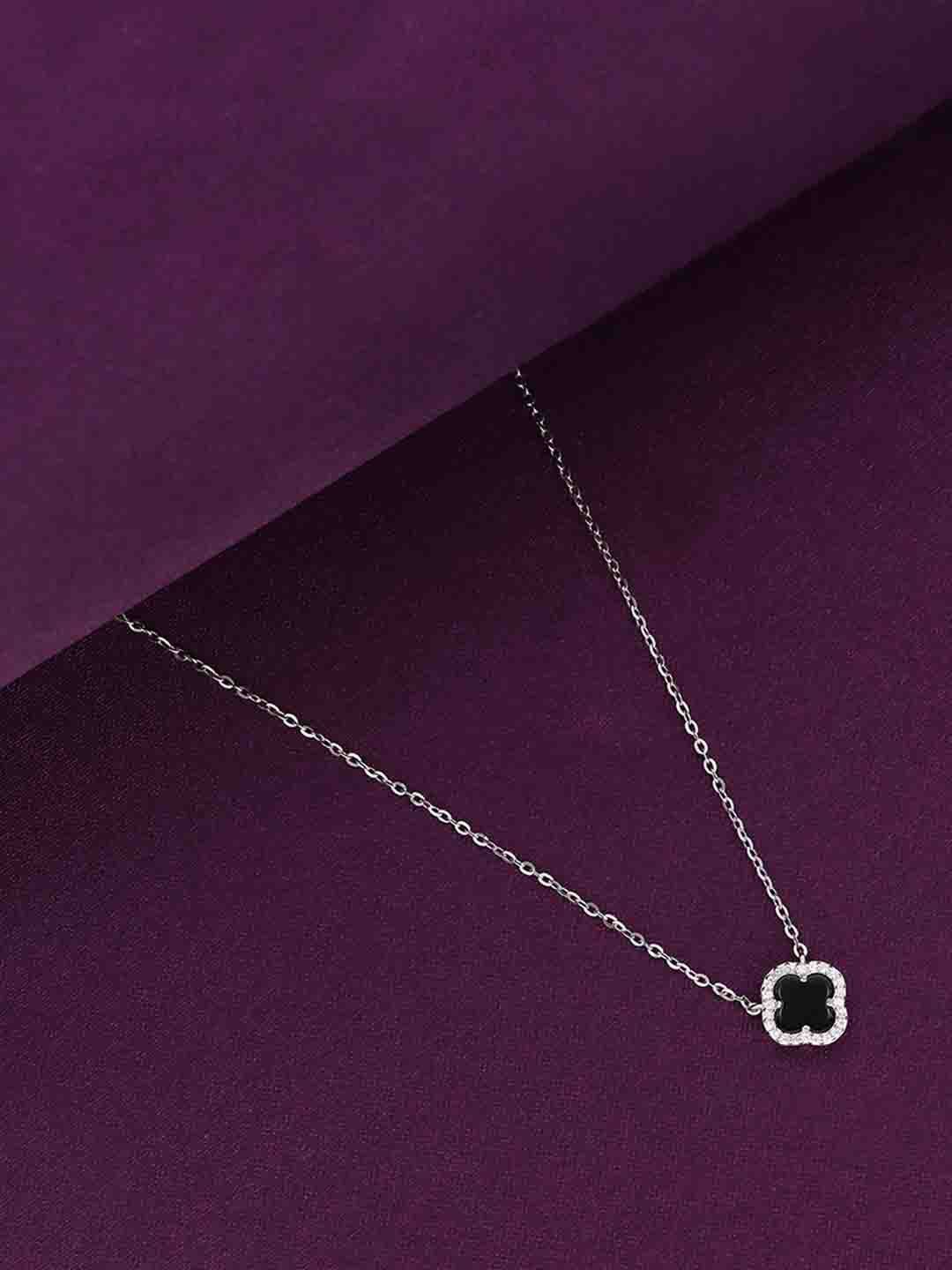 

KAI JEWEL Sterling Silver Rhodium-Plated Cubic Zirconia Necklace