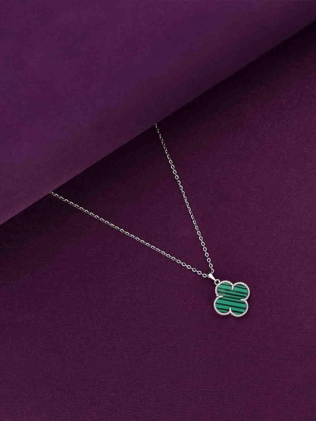 

KAI JEWEL Sterling Silver Rhodium-Plated Floral Pendants with Chains
