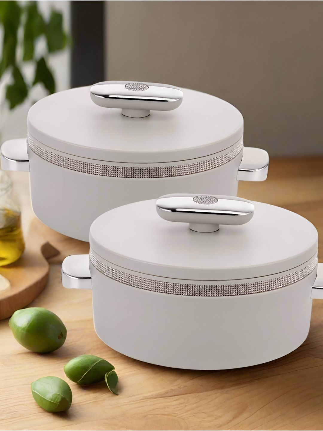

Nayasa Sapphire Twin Set Grey Insulated Inner Stainless Steel Casserole 1500ML