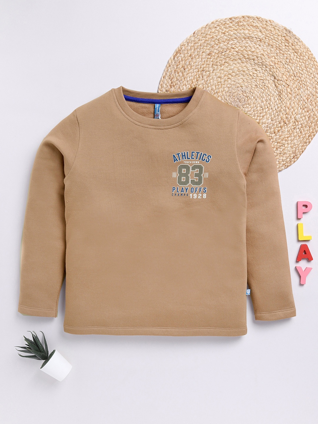 

Here&Now X Game Begins Boys Printed Typography Sweatshirt, Green
