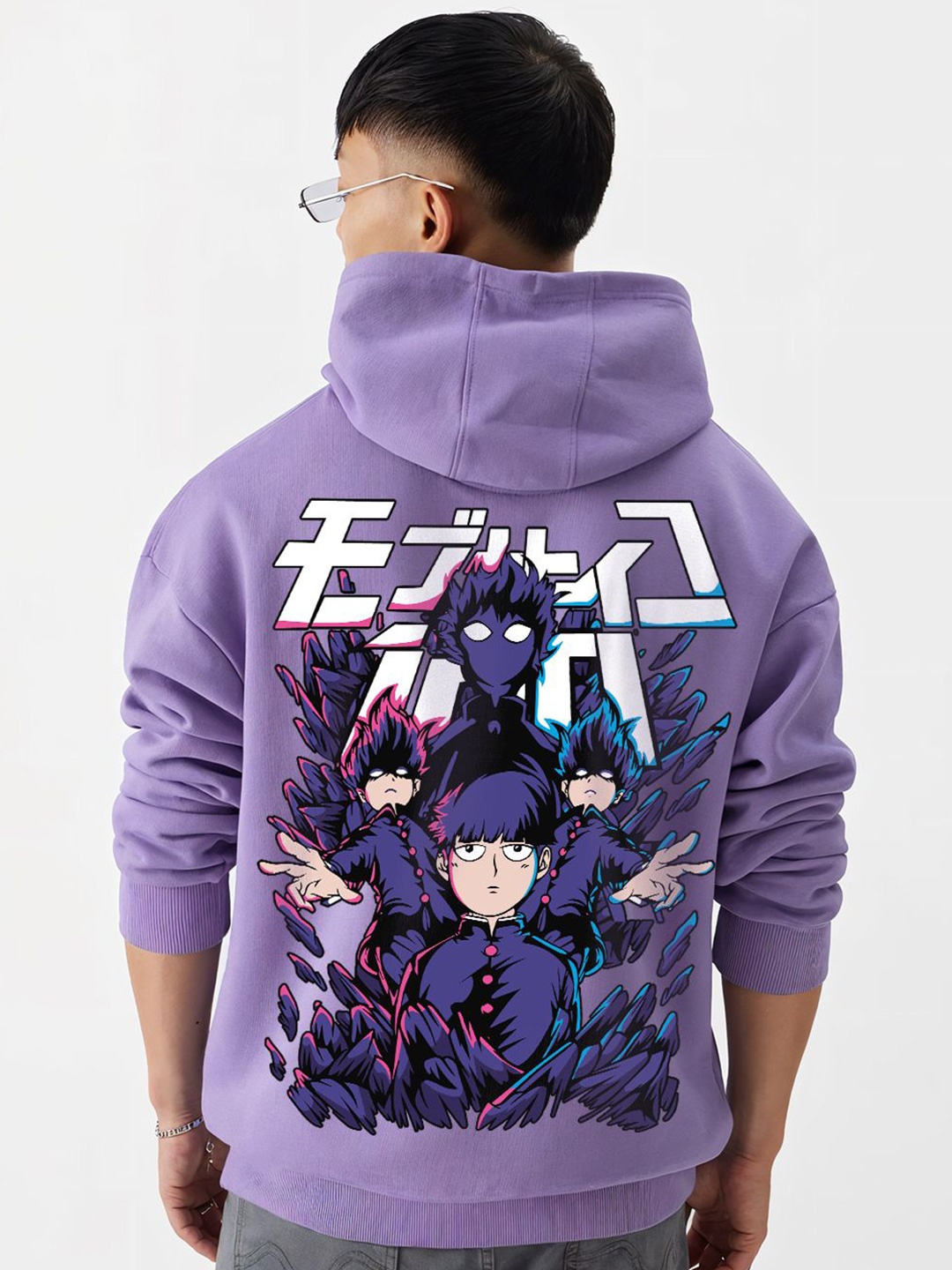 

Crazymonk Men Graphic Printed Hooded Sweatshirts, Lavender