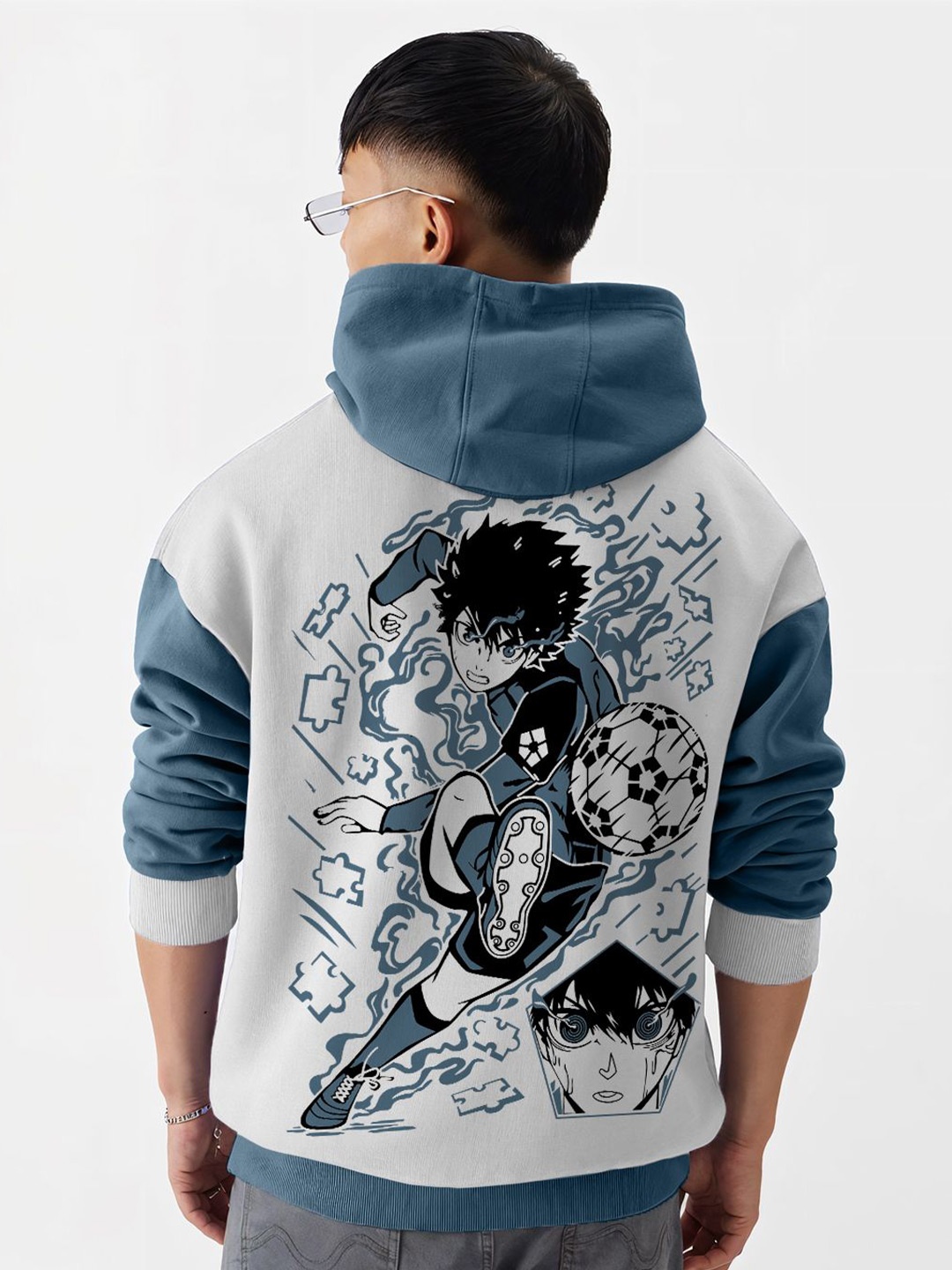 

Crazymonk Men Isagi Egoist Ovesized Hoodie - Multi Color - L, Turquoise blue
