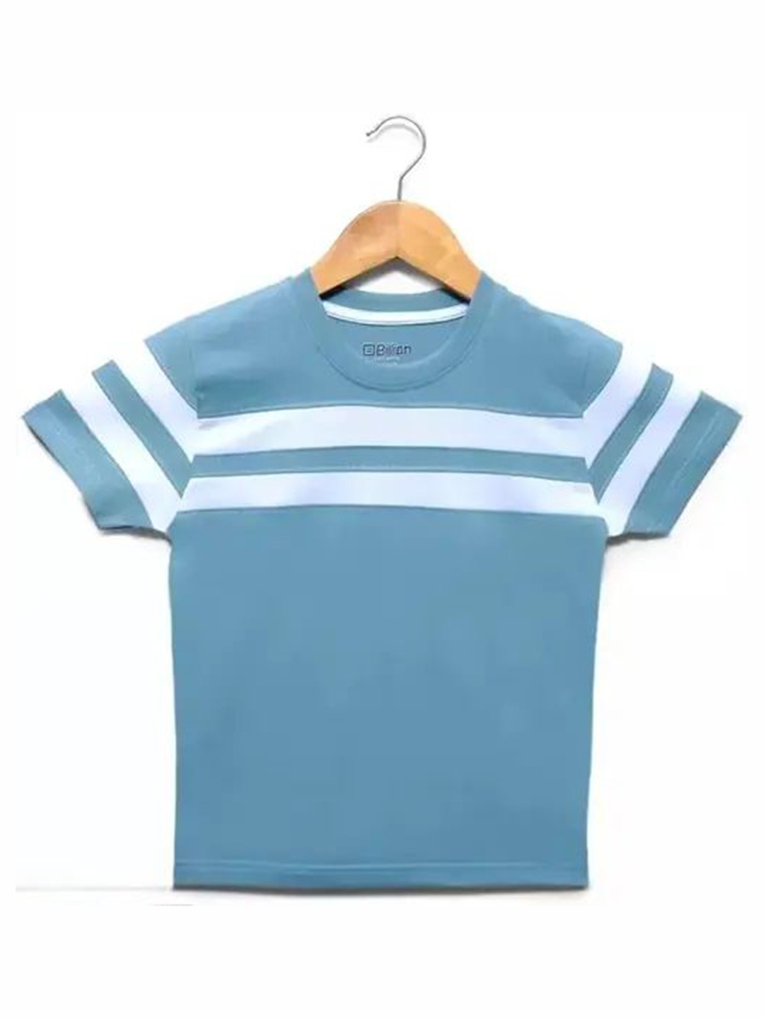 

SAN TEE Boys Striped Round Neck Cotton T-shirt, Blue