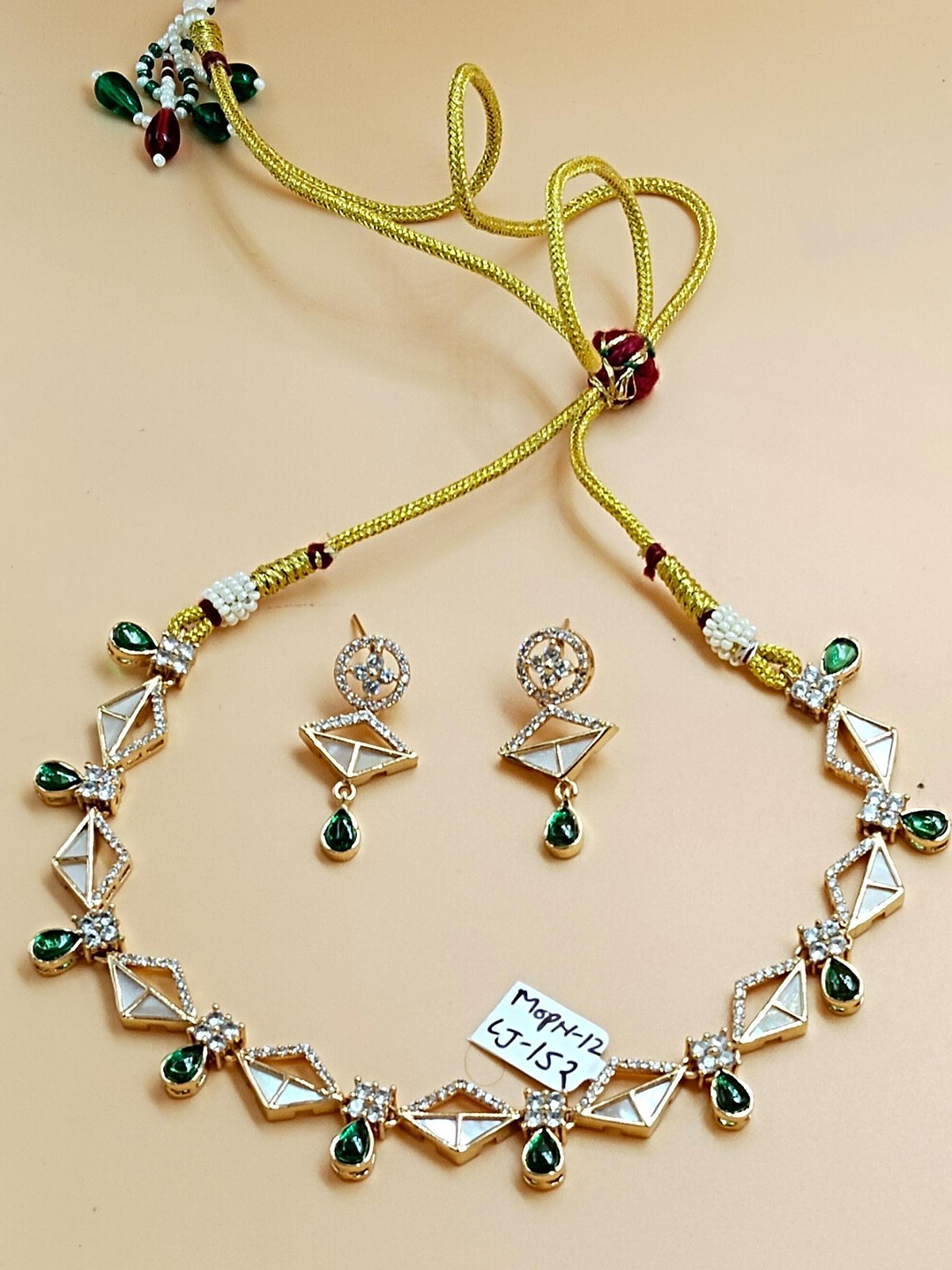 

SSFJ Gold-Plated Stone-Studded Jewellery Set