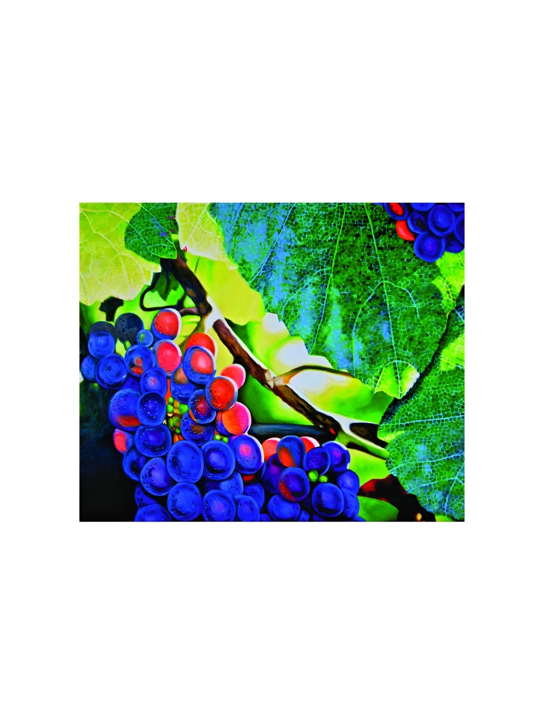 

Inephos Green & Blue Grapes Printed Canvas Wall Painting