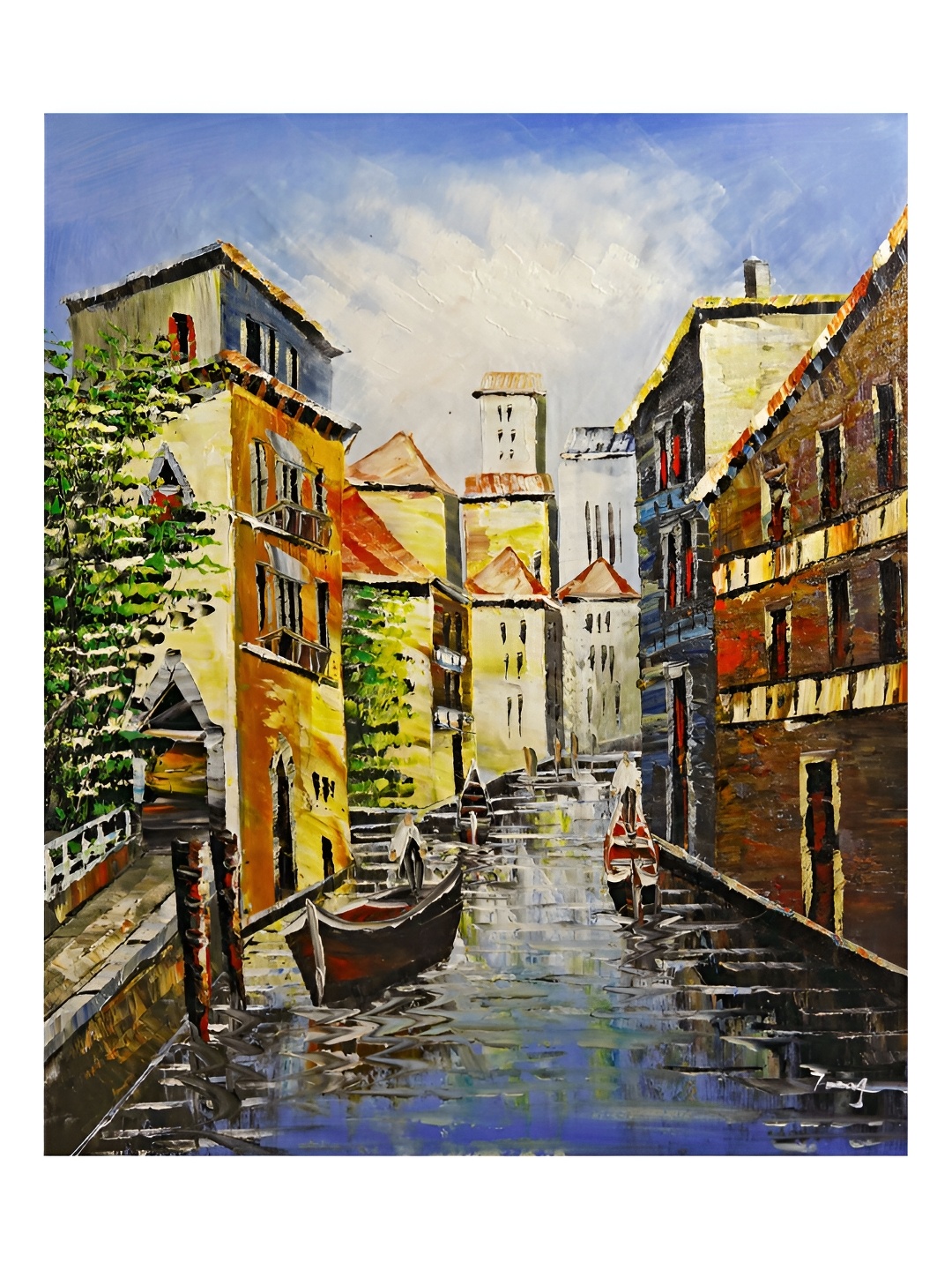 

Inephos Blue & Yellow Colours Of The City Canvas Wall Painting
