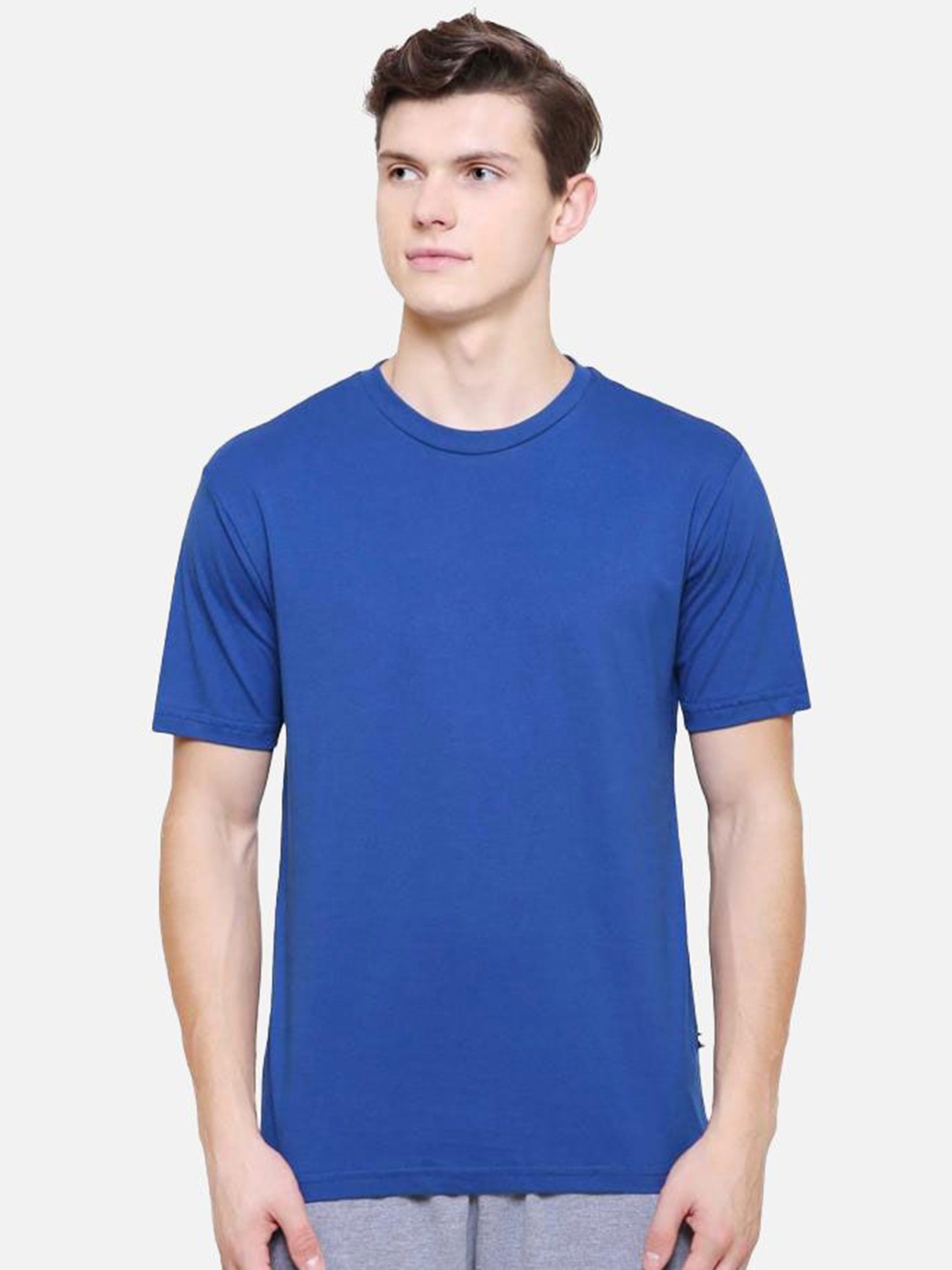 

PROTEENS Men Solid Round Neck Cotton T-shirt, Blue