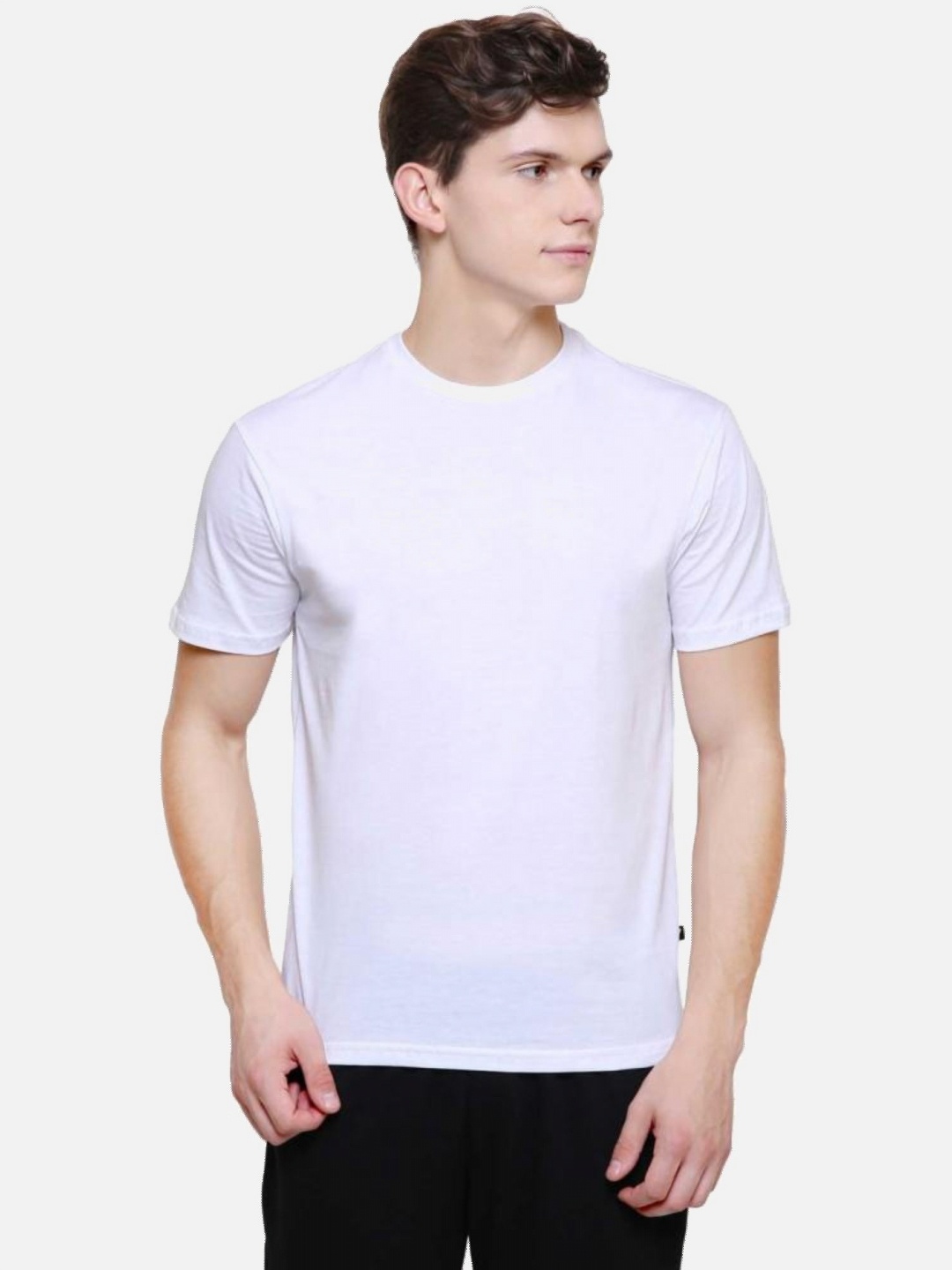 

PROTEENS Men Solid Round Neck Cotton T-shirt, White