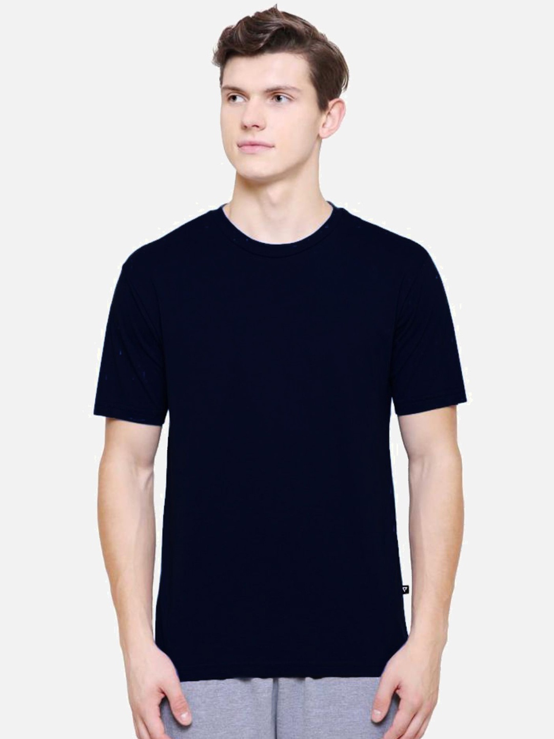 

PROTEENS Men Solid Round Neck Cotton T-shirt, Blue