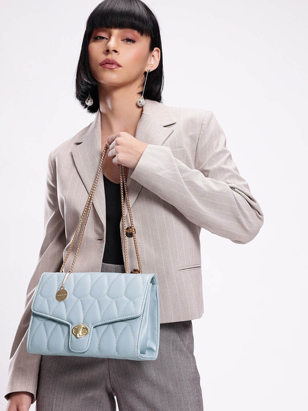 

Chemistry Quilted Structured Shoulder Bag, Blue
