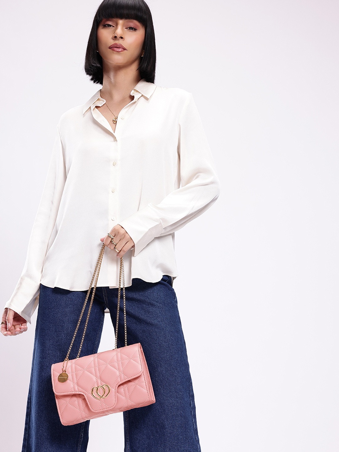 

Chemistry Quilted Structured Shoulder Bag, Pink