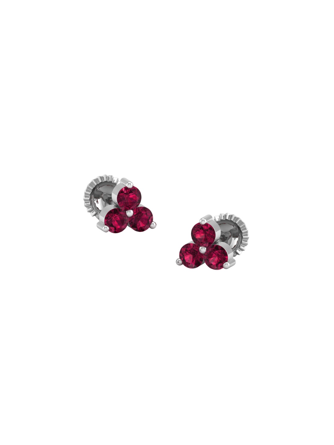 

AKSHAT SAPPHIRE 92.5 Sterling Silver Rhodium-Plated Contemporary Cubic Zirconia Studs, Red