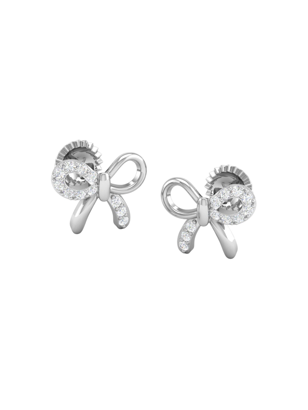 

AKSHAT SAPPHIRE 92.5 Pure Sterling Silver Rhodium Plated Cubic Zirconia Studded Earrings, White