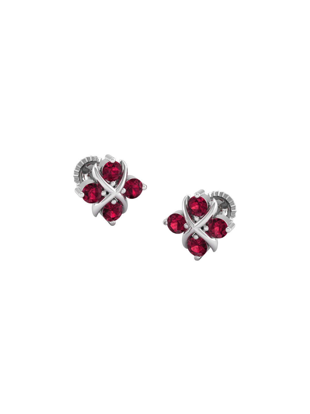 

AKSHAT SAPPHIRE 92.5 Sterling Silver Rhodium-Plated Contemporary Cubic Zirconia Studs, Pink